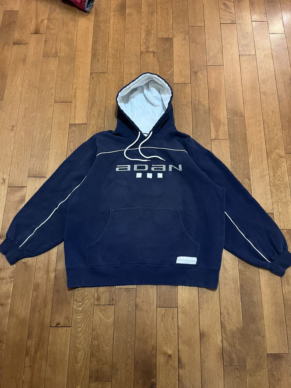 Adidas Vintage y2k adidas boxy navy hoodie Size US XL / EU 56 / 4 - 2 Thumbnail