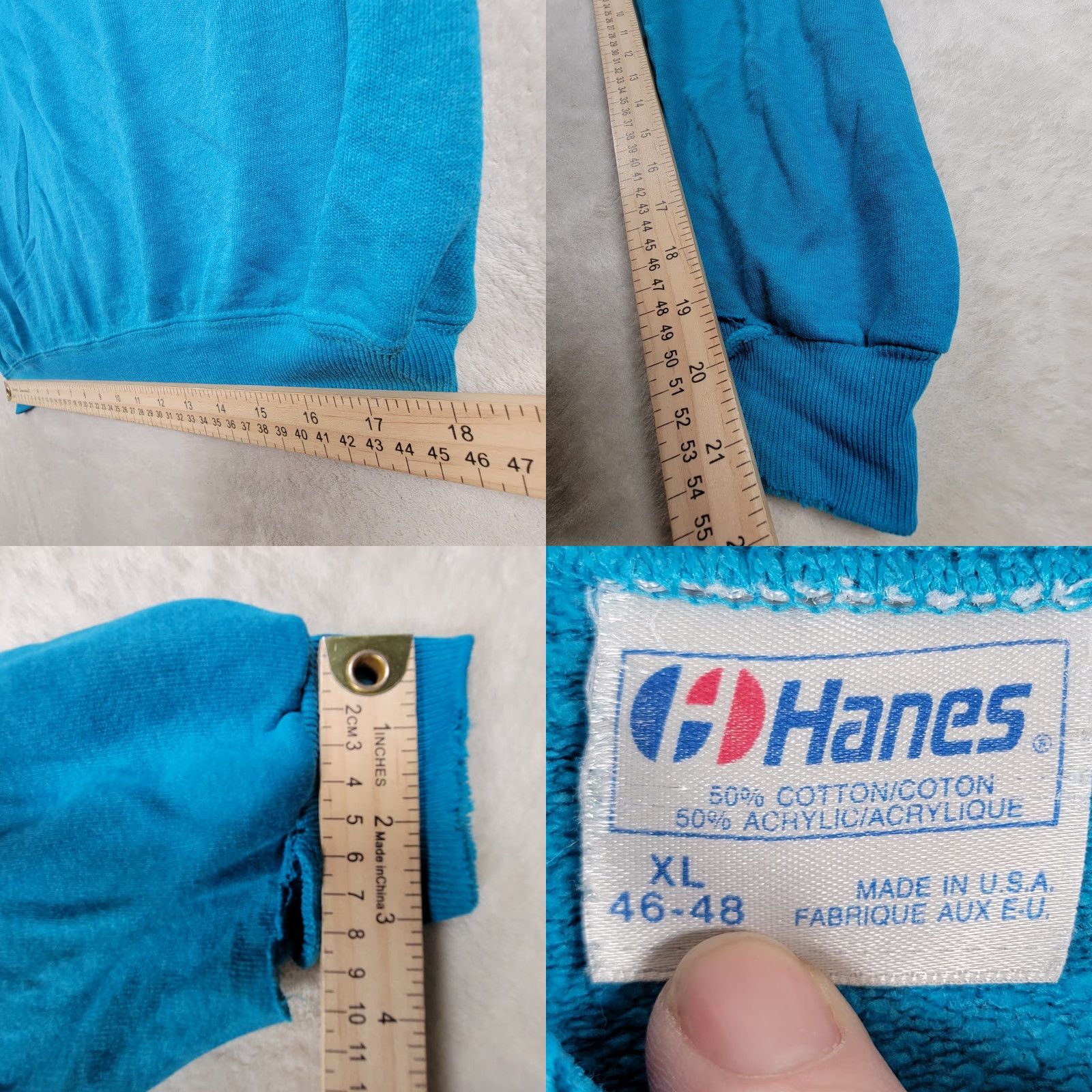 Hanes VINTAGE Hanes Sweatshirt Women XL Blue Bear 90s Pullover Crew Neck Long Sleeve Casual Size XL / US 12-14 / IT 48-50 - 9 Thumbnail