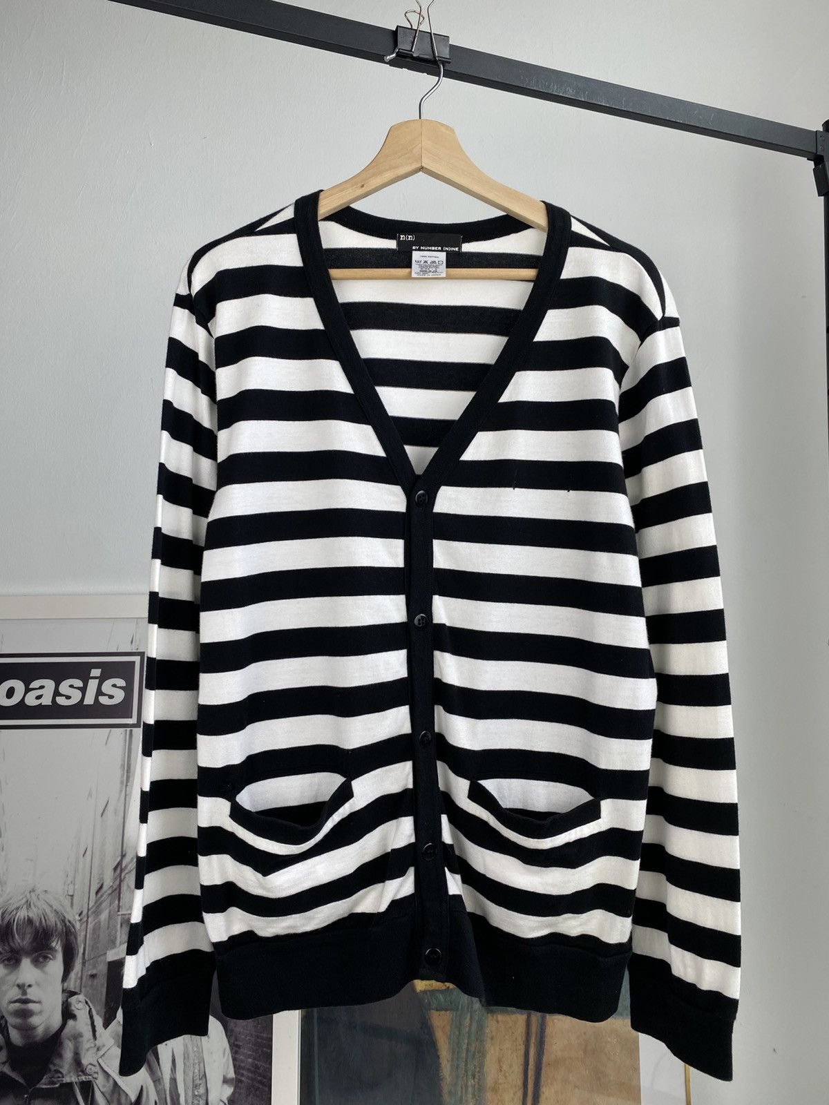トップス N(n) number nine striped cardigan Number (N)ine Number nine distressed striped cardigan | Grailed