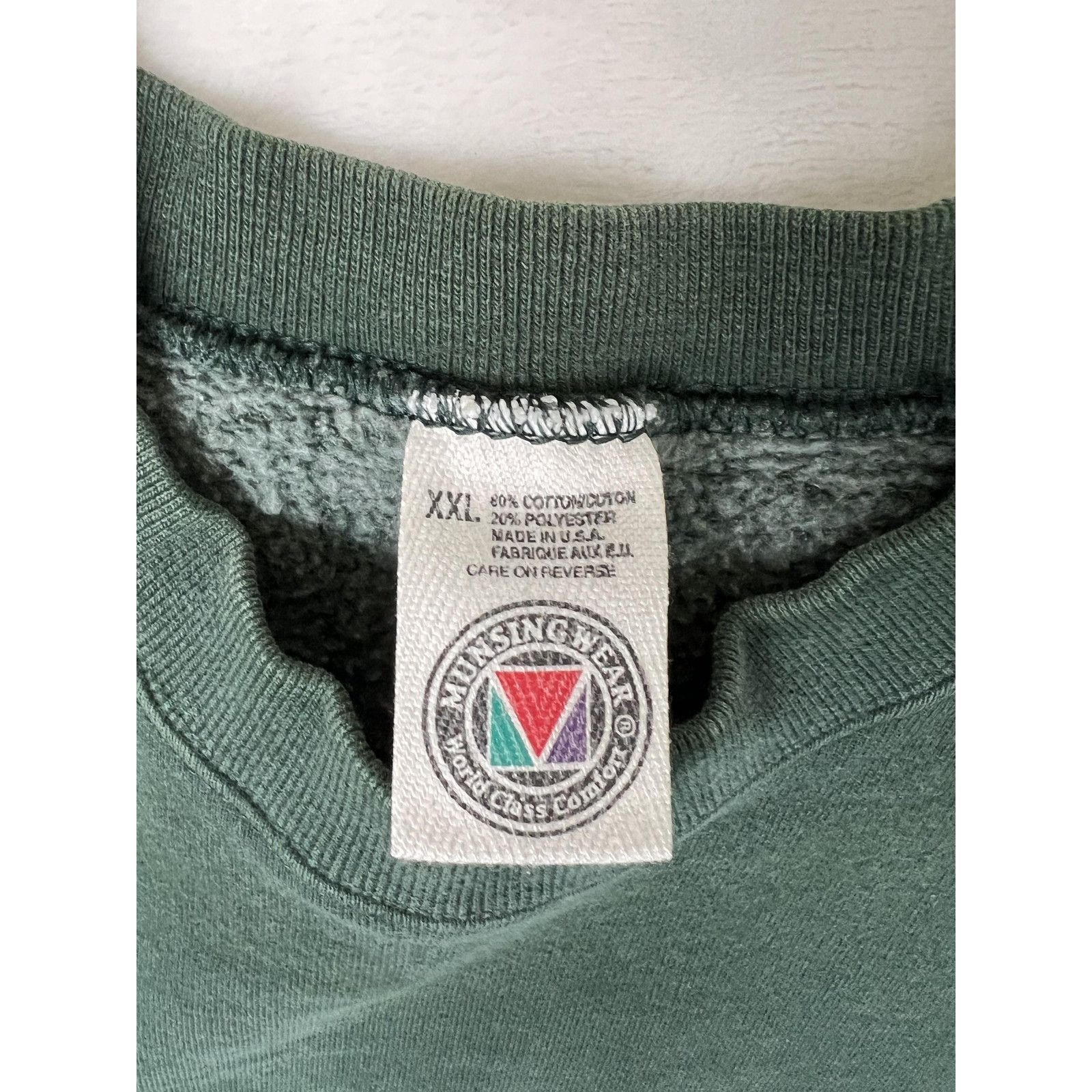 Vintage Vintage MunsingWear Sweatshirt Mens XL Green Blank Fleece Pu Size US XL / EU 56 / 4 - 2 Thumbnail