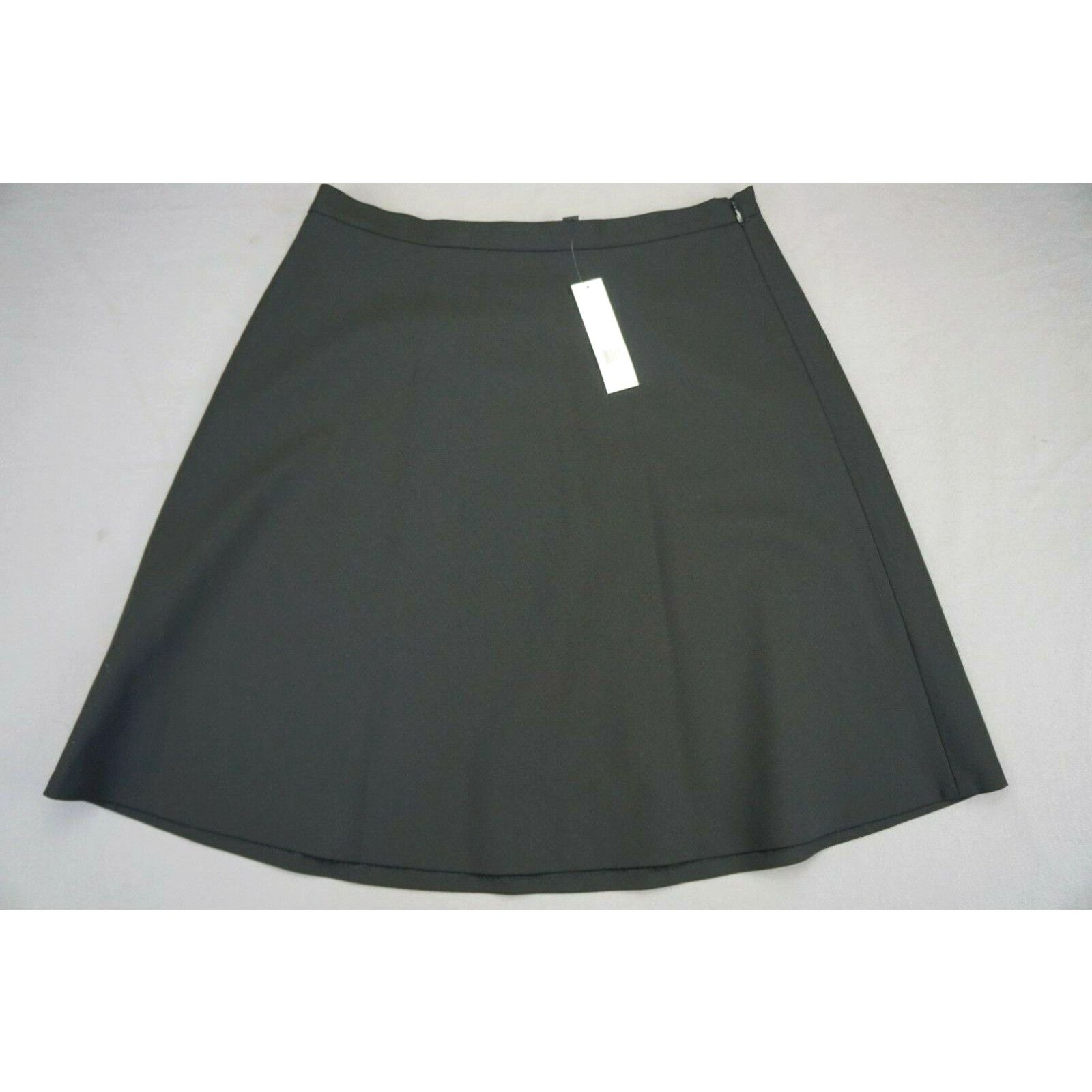 Image of Theory 'zulle' Stretch Wool Blend A Line Skirt. Black, Women's Size 8. NWT $245! in White