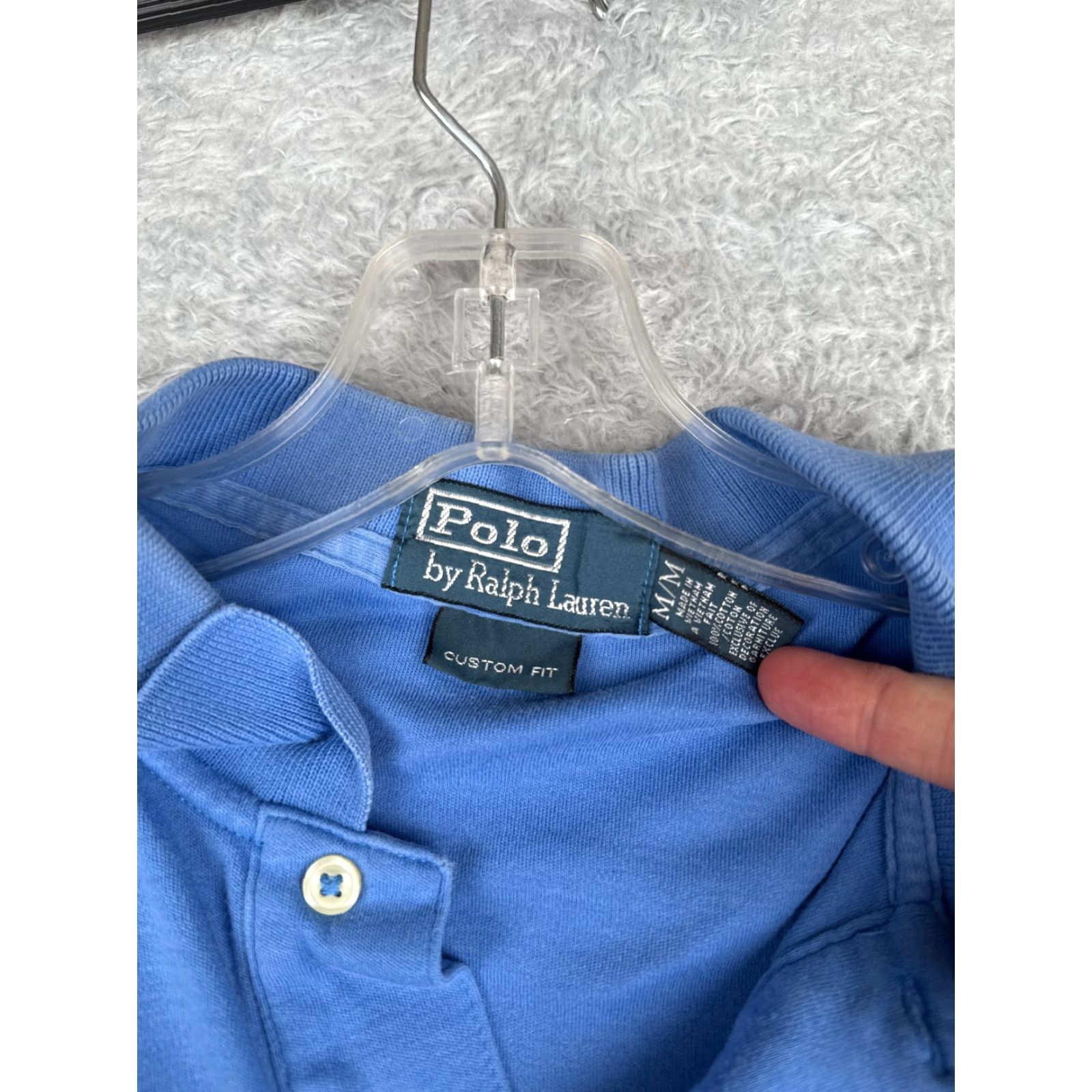 Ralph Lauren RALPH LAUREN Polo Shirt Men Medium Blue Cotton Jersey Slim Fit 70s Casual Size US M / EU 48-50 / 2 - 7 Thumbnail