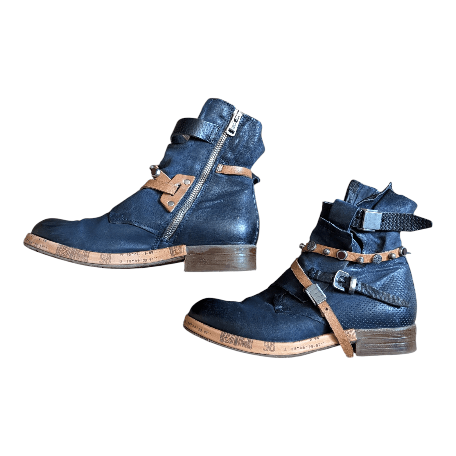A.S.98 A.S. 98 SAINT Multi-Strap Biker Ankle Boots Size US 8 / IT 38 - 2 Thumbnail
