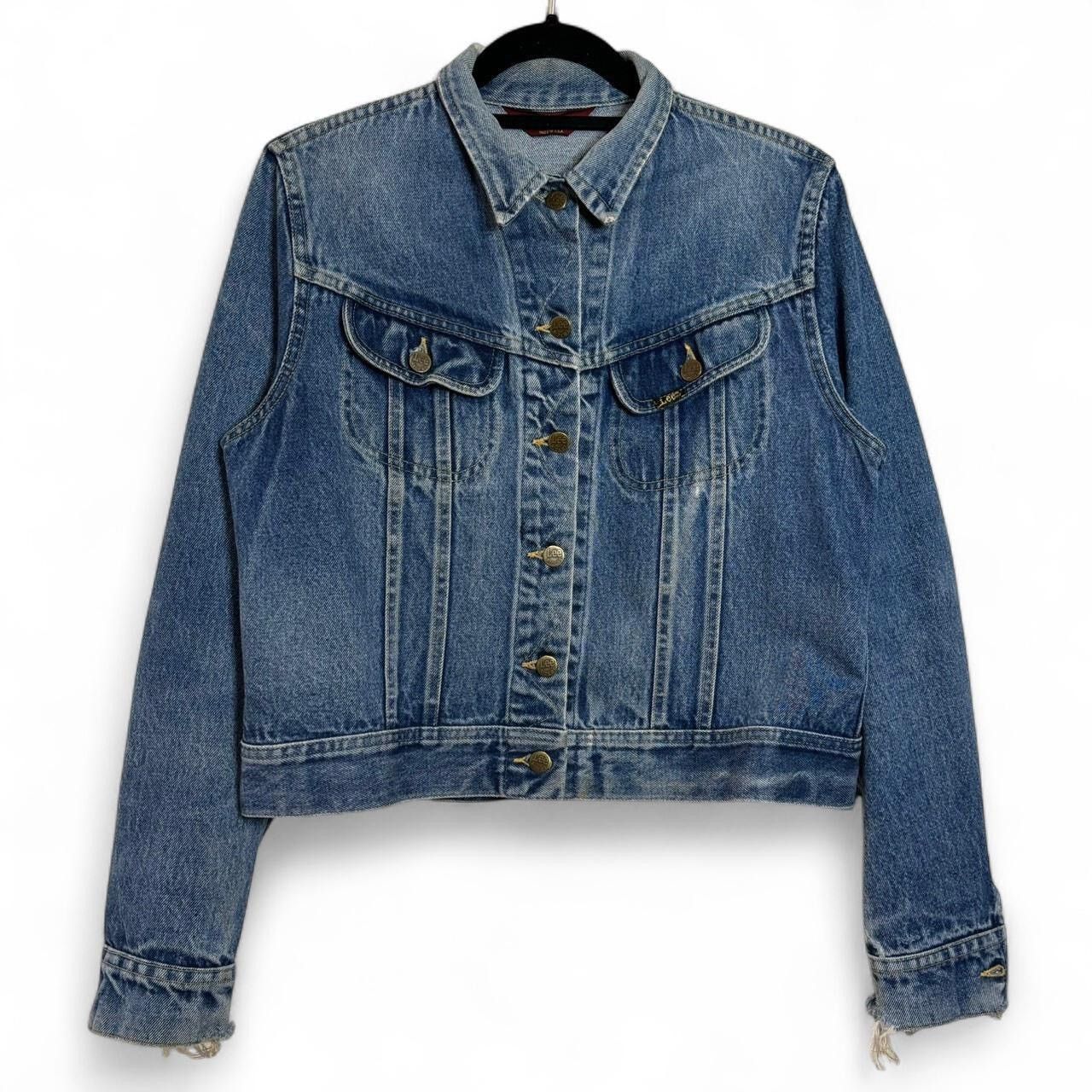 Lee × Vintage Vintage 80s Lee Rider Faded Midwash Blue Boxy Denim Jacket Size US S / EU 44-46 / 1 - 1 Thumbnail