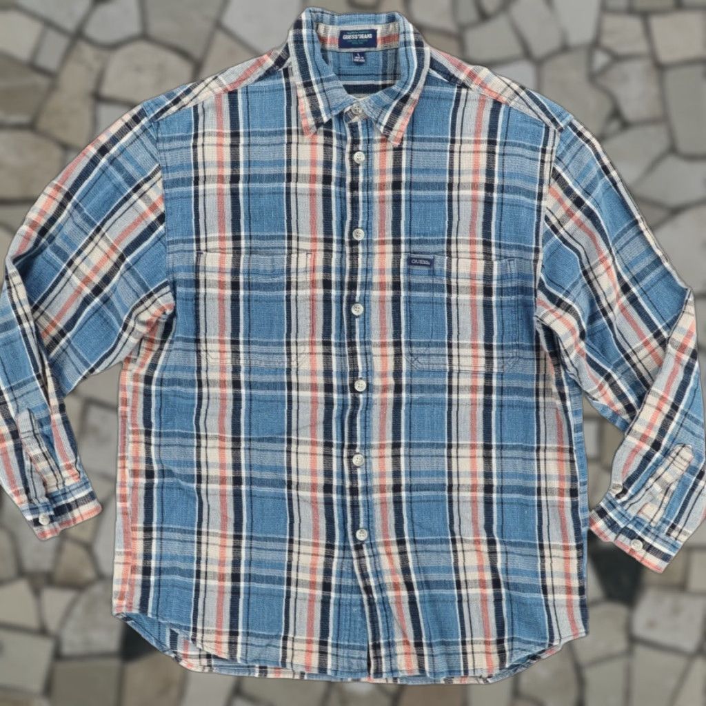 Gap Gap Shirt Men's L Gauze Flannel Plaid Cotton Long Sleeve Button Up Shirt Size US L / EU 52-54 / 3 - 1 Thumbnail