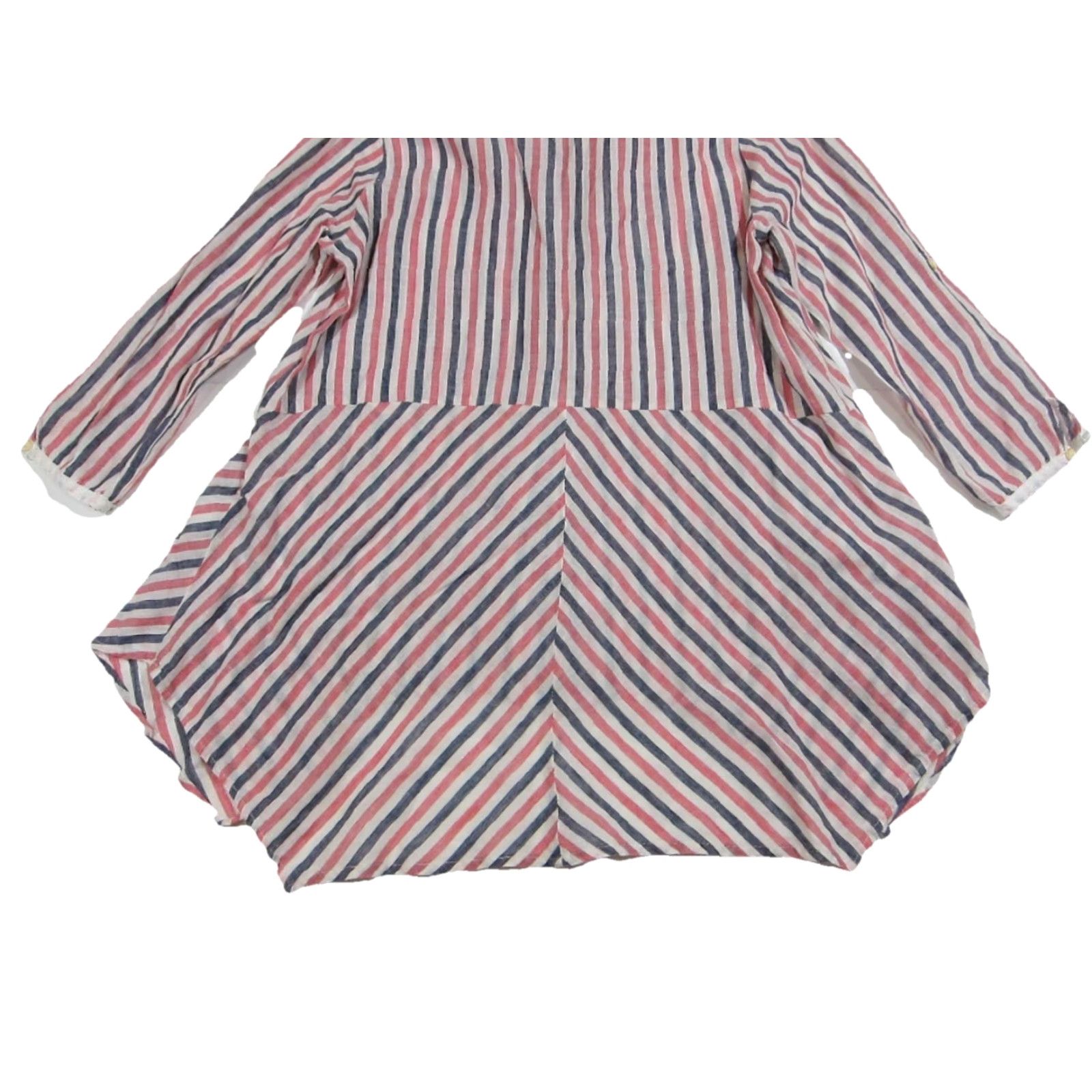 Anthropologie Isabella Sinclair Anthropologie Blouse Top 3/4 Sleeve Stripe Linen Pink Blue S Womens Regular Short Sleeve Pink Stripe 20s 30s 40s 50s 60s 70s 80s 90s Size S / US 4 / IT 40 - 7 Thumbnail