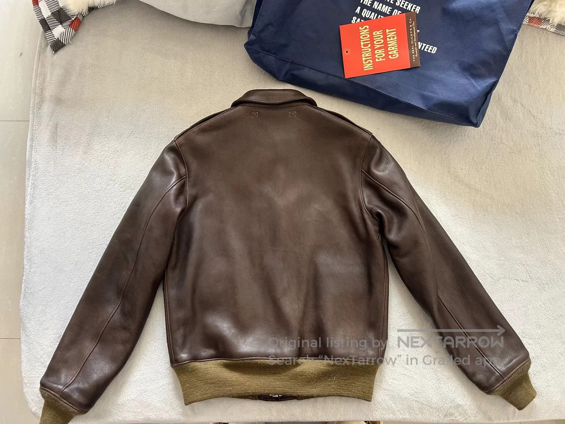 The Real McCoy's real mccoy A2 brown leather jacket. Size US M / EU 48-50 / 2 - 3 Thumbnail