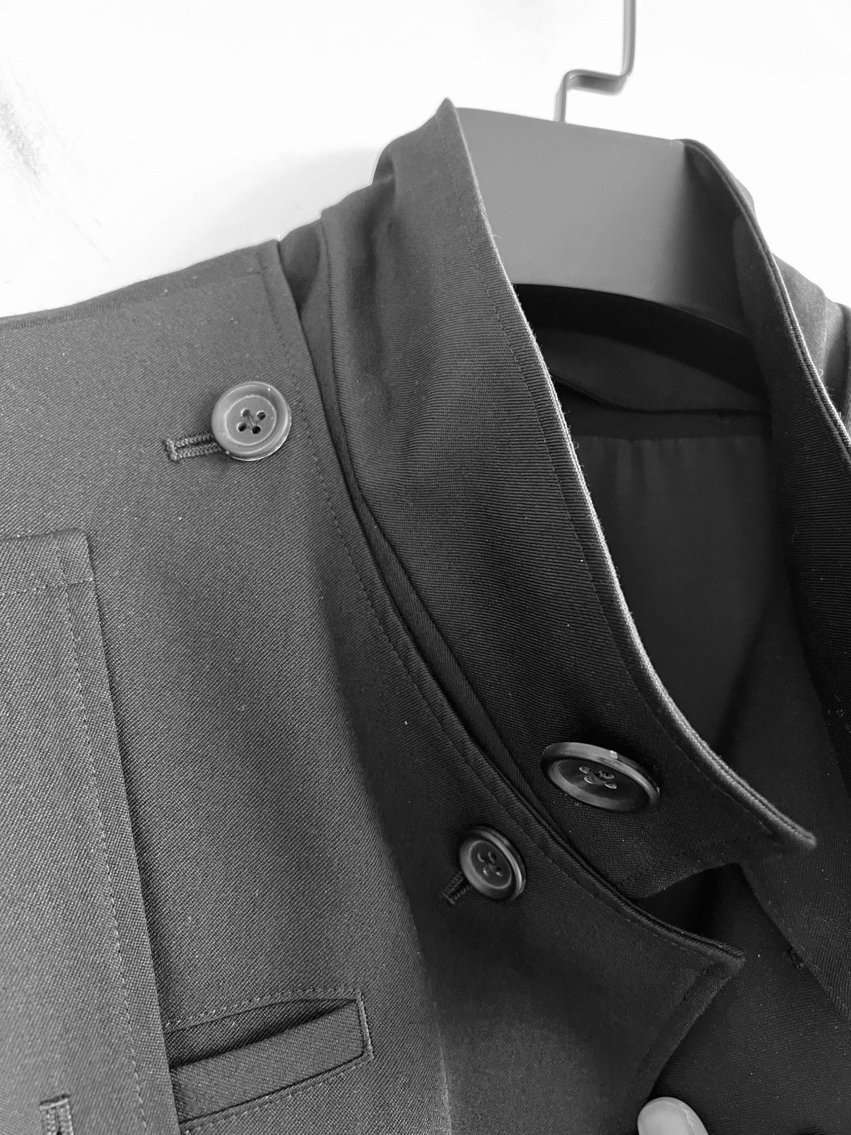 Yohji Yamamoto Yohji Yamamoto Homme Gabardine Left Double Spare Stand Coat Size US S / EU 44-46 / 1 - 6 Thumbnail