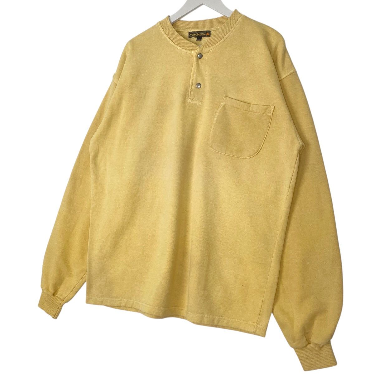 Vintage Vintage Momentum Japan Sweatshirt Plain Yellow Size M Size US M / EU 48-50 / 2 - 2 Thumbnail