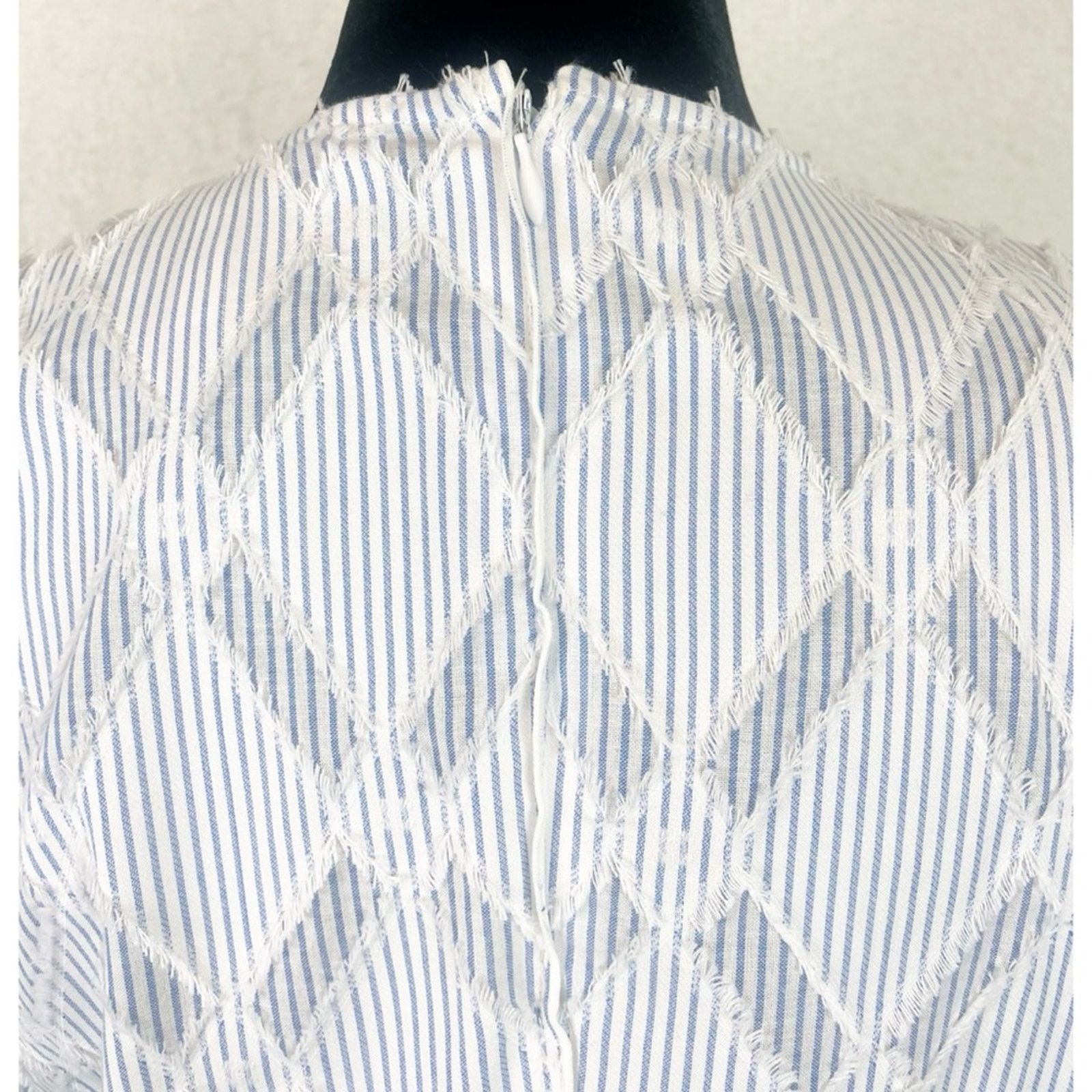 Derek Lam 10 Crosby DEREK LAM • 10 Crosby Striped Frayed Diamond Blouse Size S / US 4 / IT 40 - 9 Thumbnail