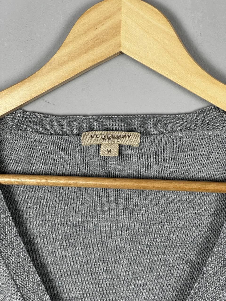 Burberry Burberry Brit Grey Cotton Cardigan Mini Logo Sweater Size US M / EU 48-50 / 2 - 5 Thumbnail