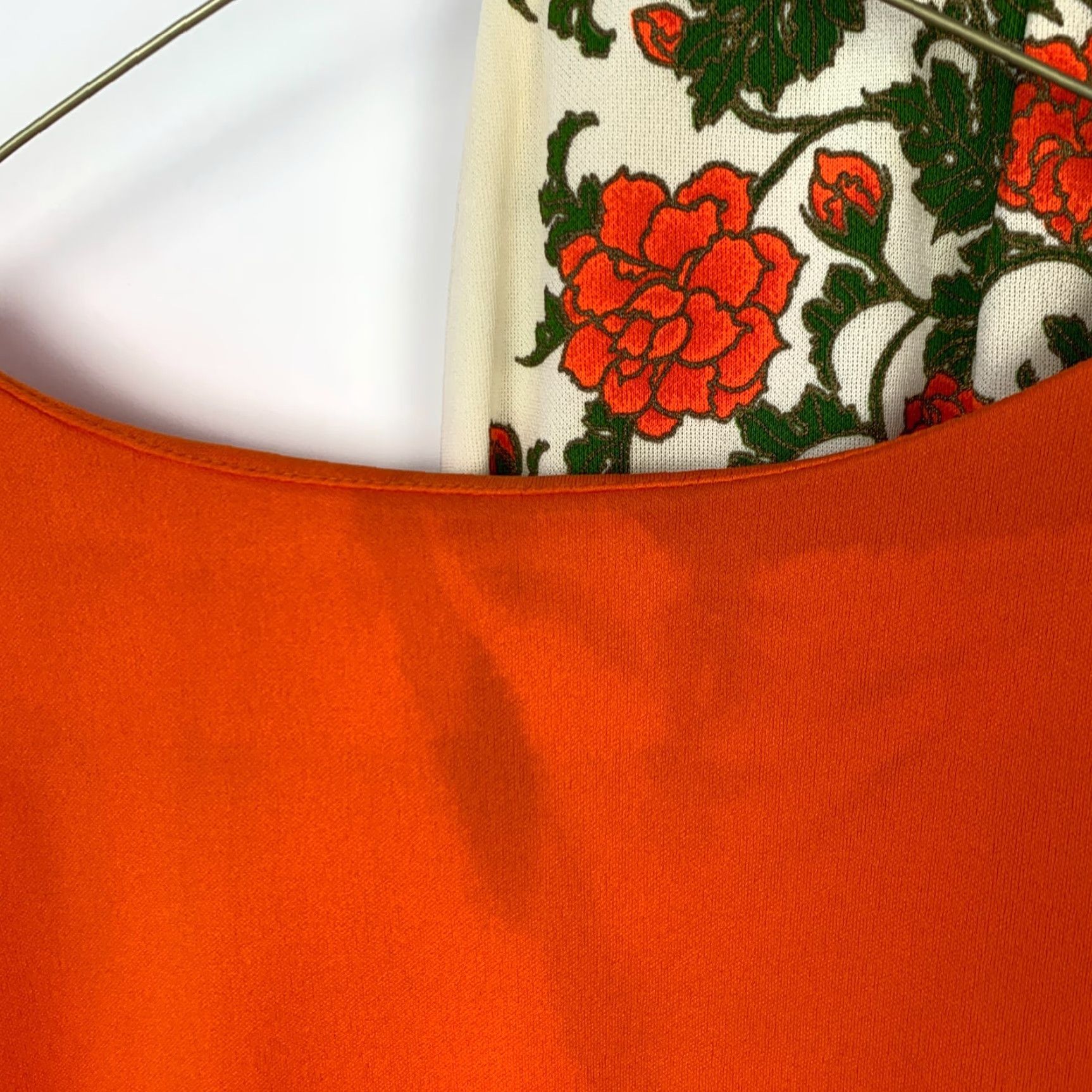 Vintage VINTAGE Miss Shaheen California Hawaii Floral Shirt Skirt Outfit 12 Orange 1960s Mod GoGo Polyester Women/Men? Size XL / US 12-14 / IT 48-50 - 3 Thumbnail