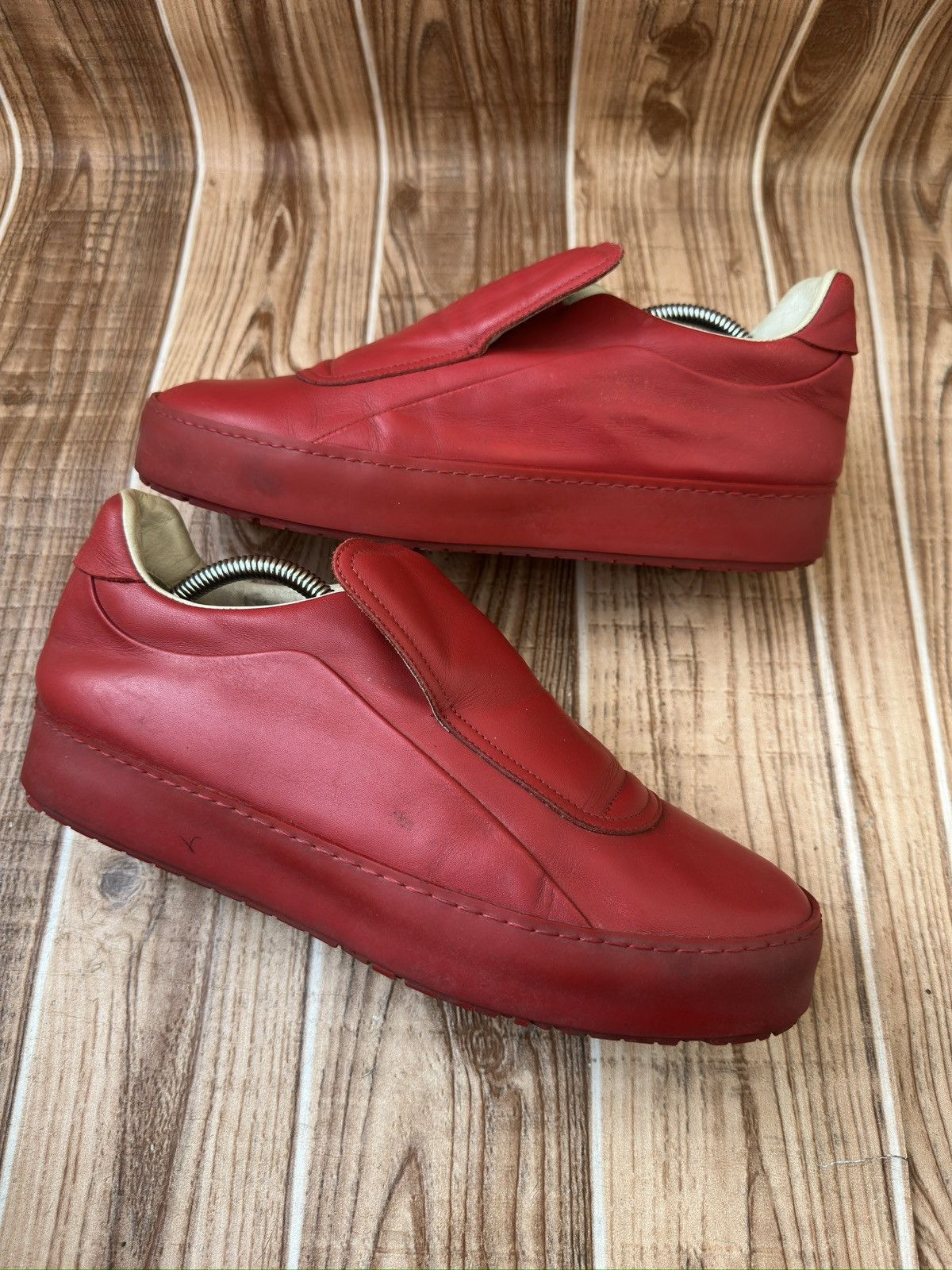 Maison Margiela Maison Martin Margiela Red Leather Sneakers Size US 9 / EU 42 - 13 Thumbnail