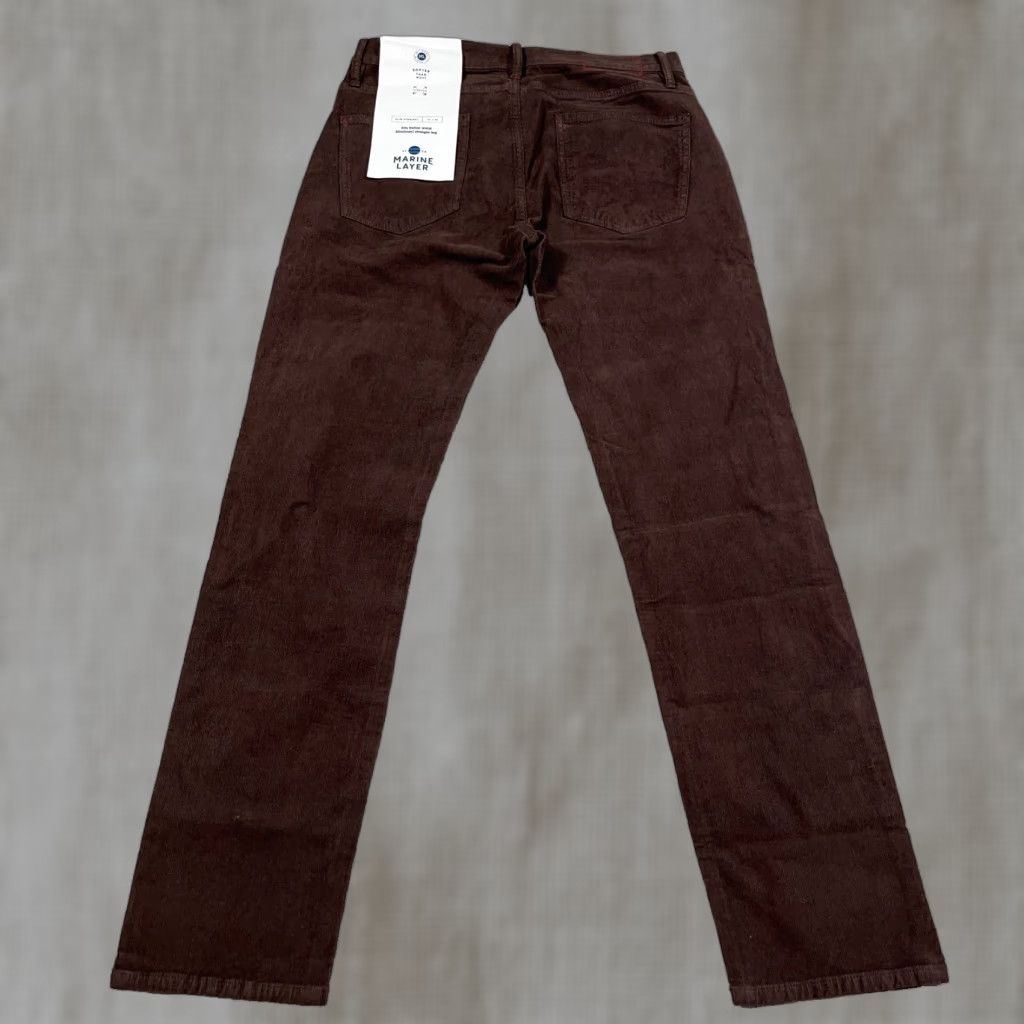 Marine Layer Marine Layer Pants Men 34x32 Slim Fit Straight Leg Corduroy Chino Brown Size US 34 / EU 50 - 1 Thumbnail
