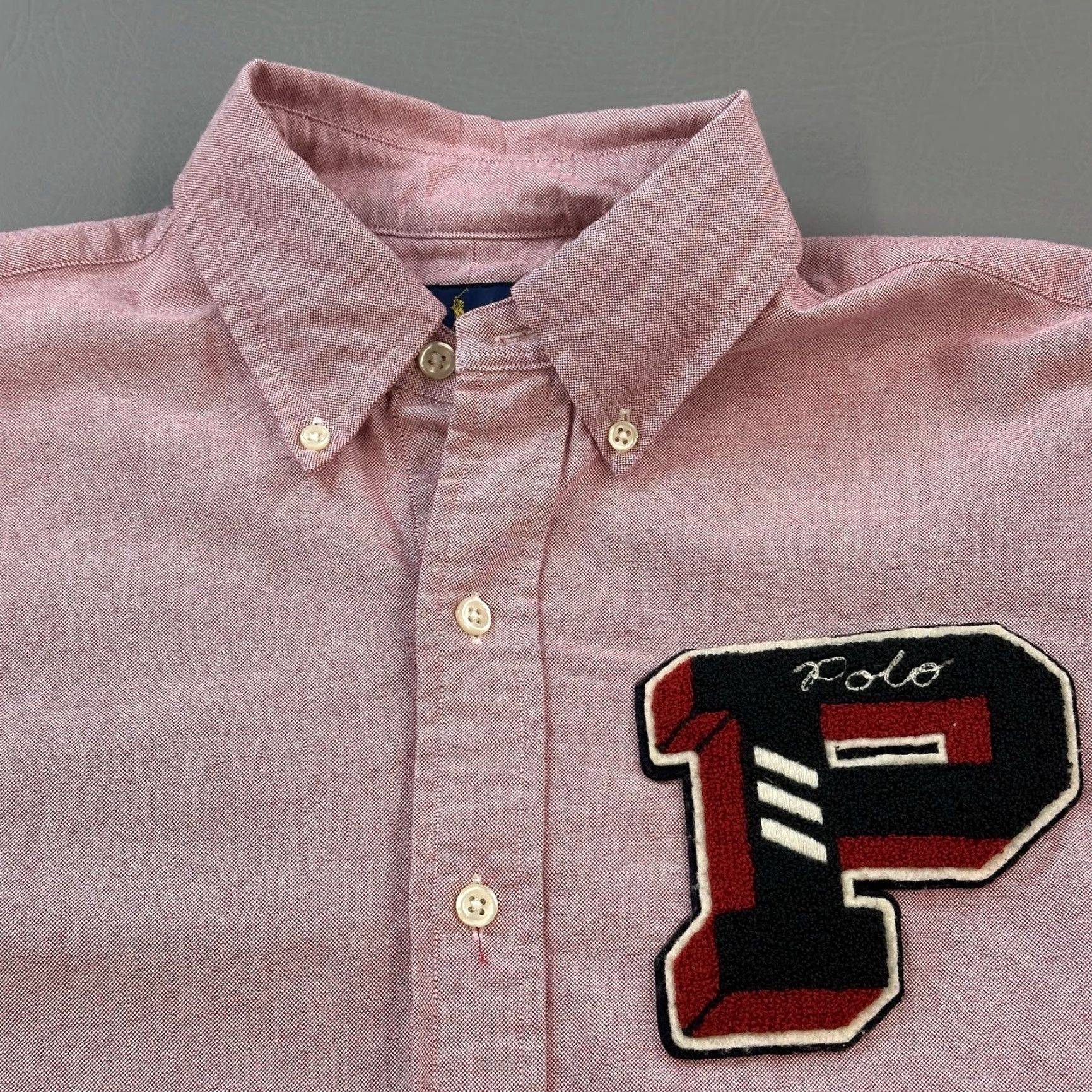 Ralph Lauren VINTAGE Ralph Lauren Shirt Mens Small Classic Fit Oxford Varsity Letterman Patch Preppy Size US S / EU 44-46 / 1 - 4 Thumbnail