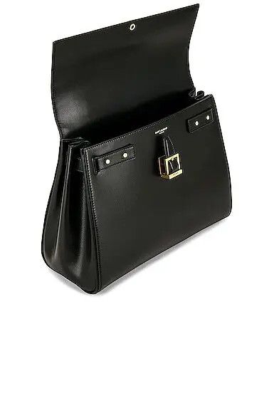 Saint Laurent Paris o1bcso1str1225 Size:OS/Le Fermoir Top Handle Bag in Black Size ONE SIZE - 4 Thumbnail