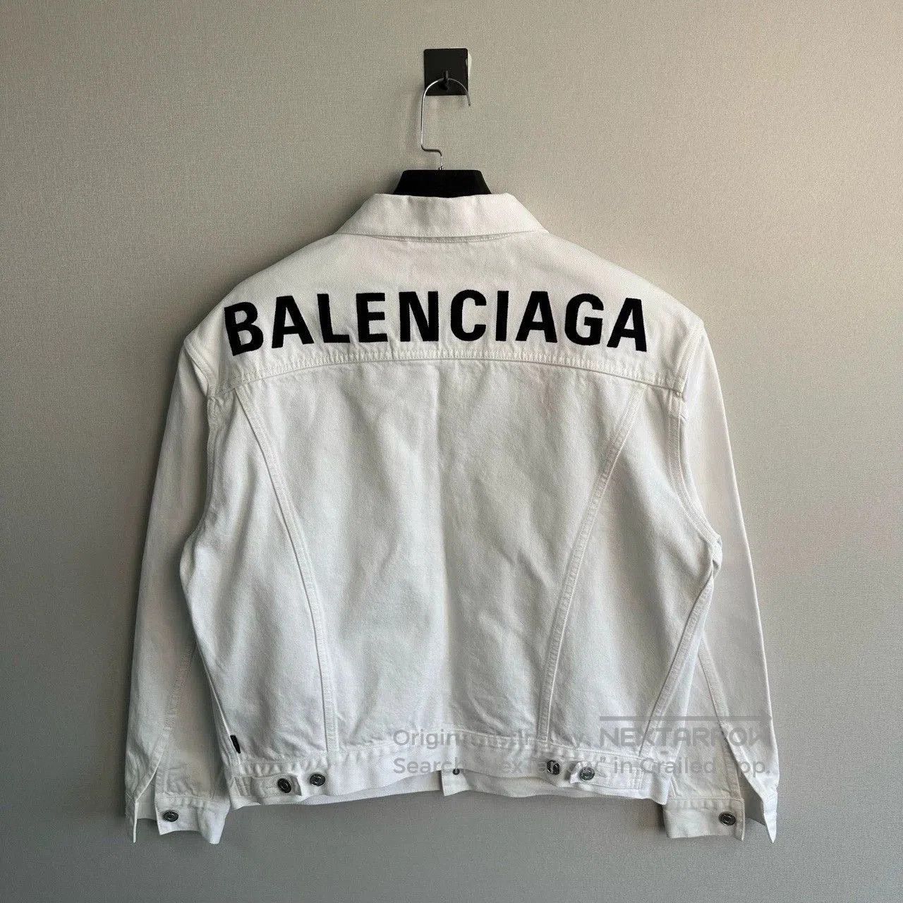 Balenciaga balenciaga white denim jacket with logo. Size US L / EU 52-54 / 3 - 1 Thumbnail