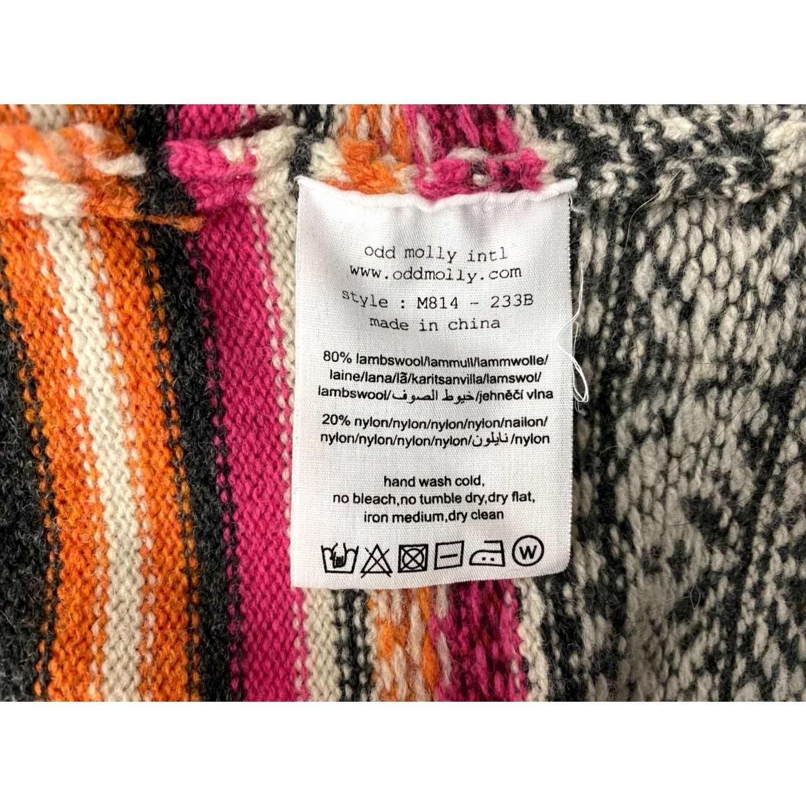 Vintage Odd Molly Cardigan Womens Wool Multicoloured Size 1 S Long Sleeve Wrap Robe 52 cm 31 cm 40 cm 60 cm Size XS / US 0-2 / IT 36-38 - 5 Thumbnail