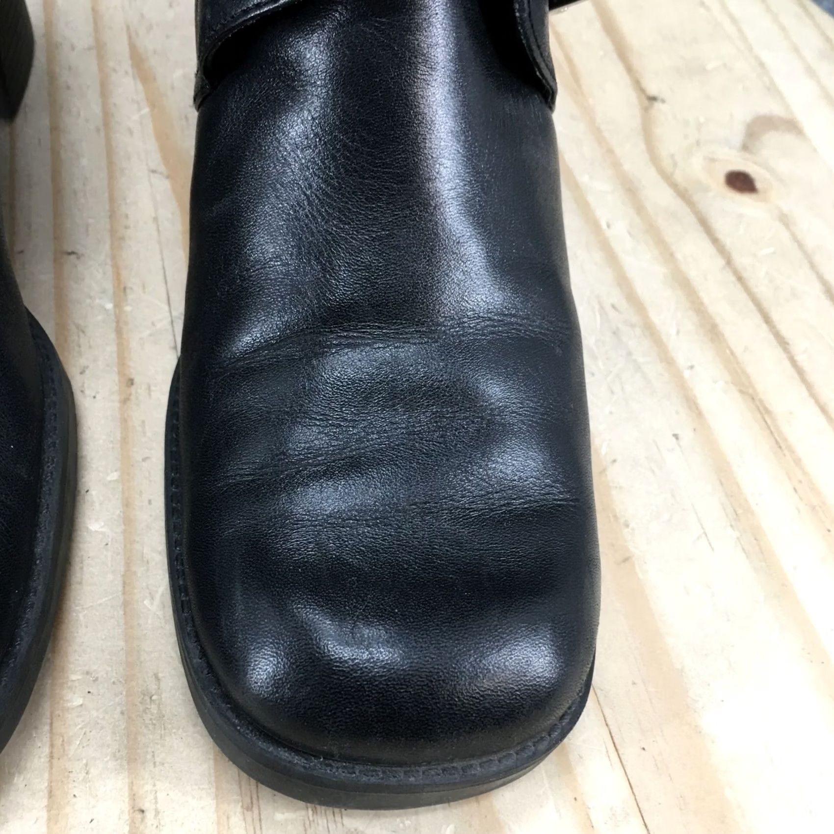 Vintage White Mountain Boots Womens 8 M Sandra Ankle Booties Black Leather Heel 2in Zip Casual Block Heel Bootie Mens Womens Size US 8 / IT 38 - 4 Thumbnail