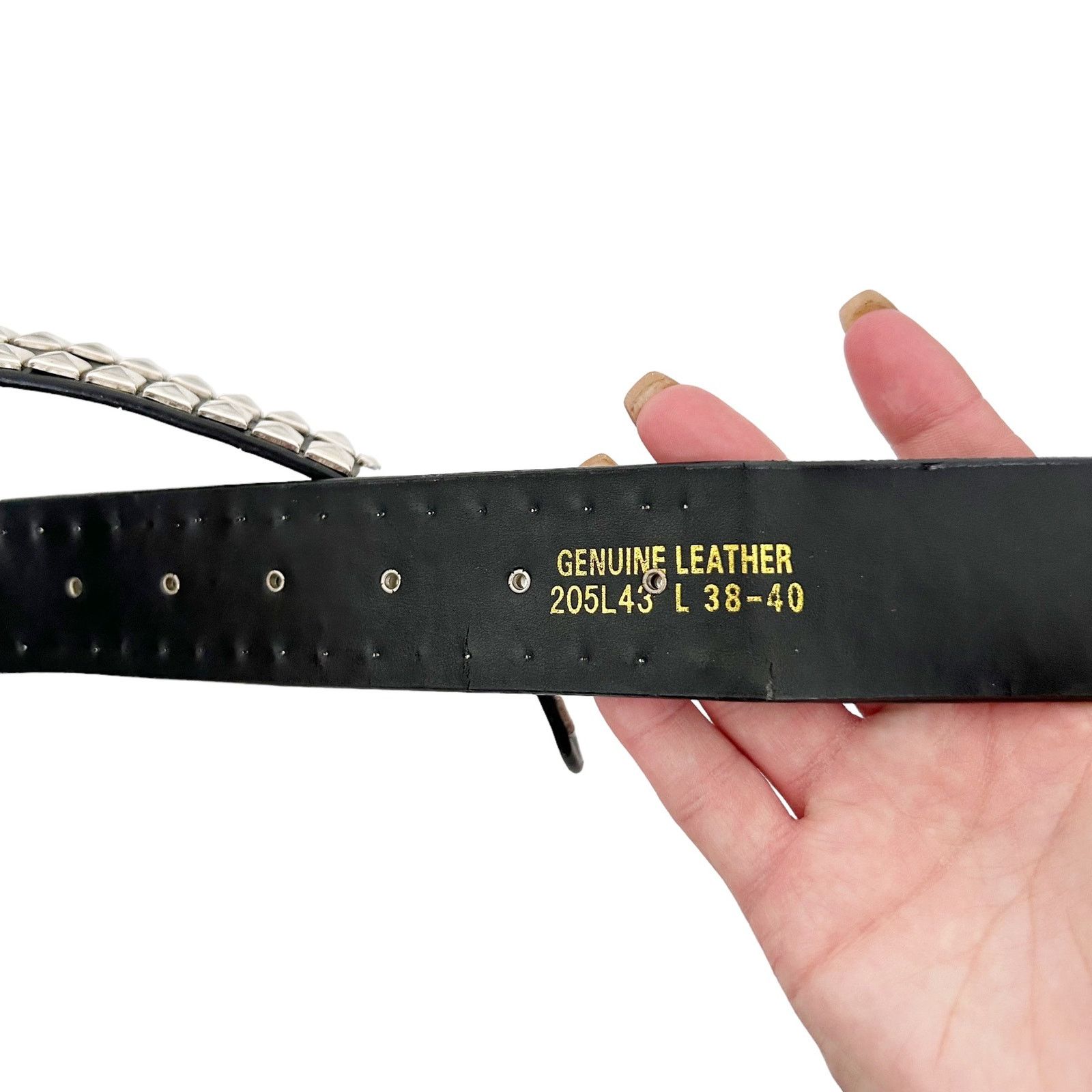 Other Genuine Leather Black Studded Gem Belt Sz L Size ONE SIZE - 3 Thumbnail