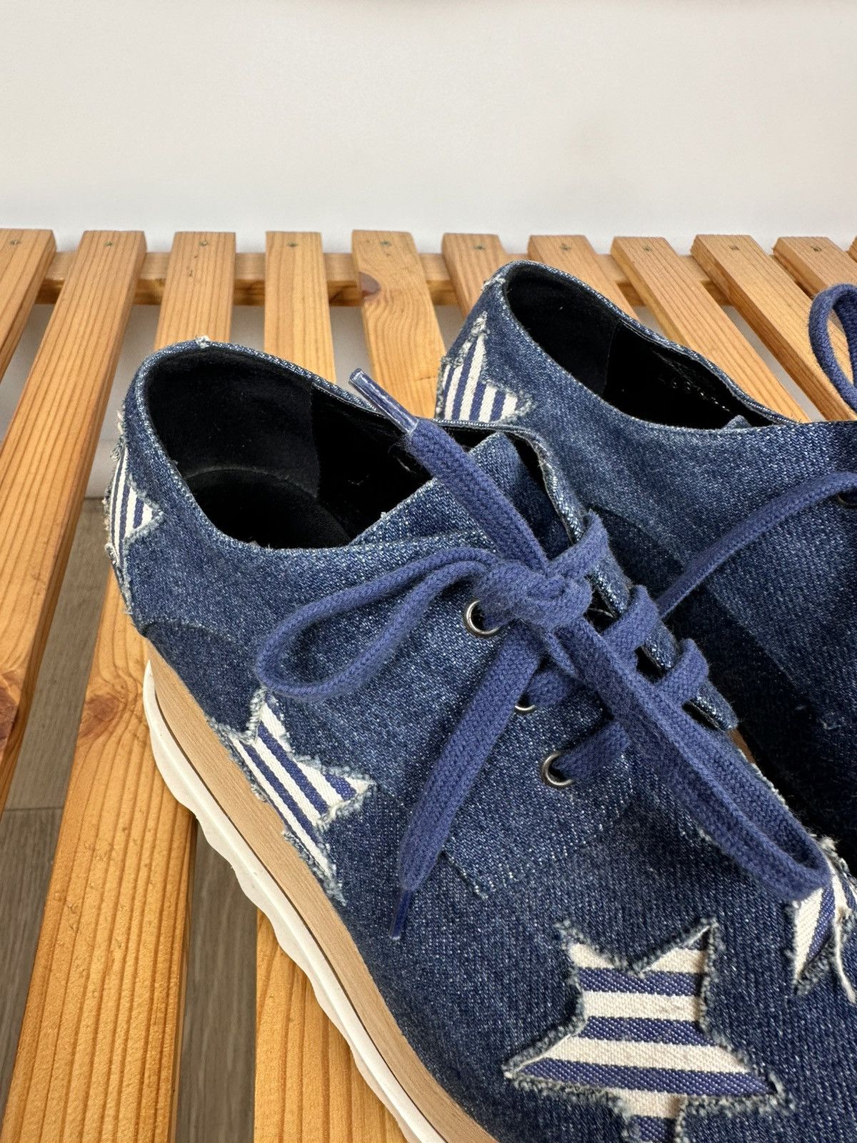 Stella McCartney Stella McCartney Blue Denim Elyse Platform Derby Sneakers Size US 5.5 / IT 35.5 - 10 Thumbnail
