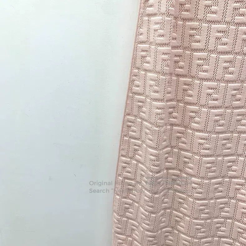 Fendi Fendi Pink Logo Letter Full Print Camisole Knit Dress Size XS / US 0-2 / IT 36-38 - 4 Thumbnail