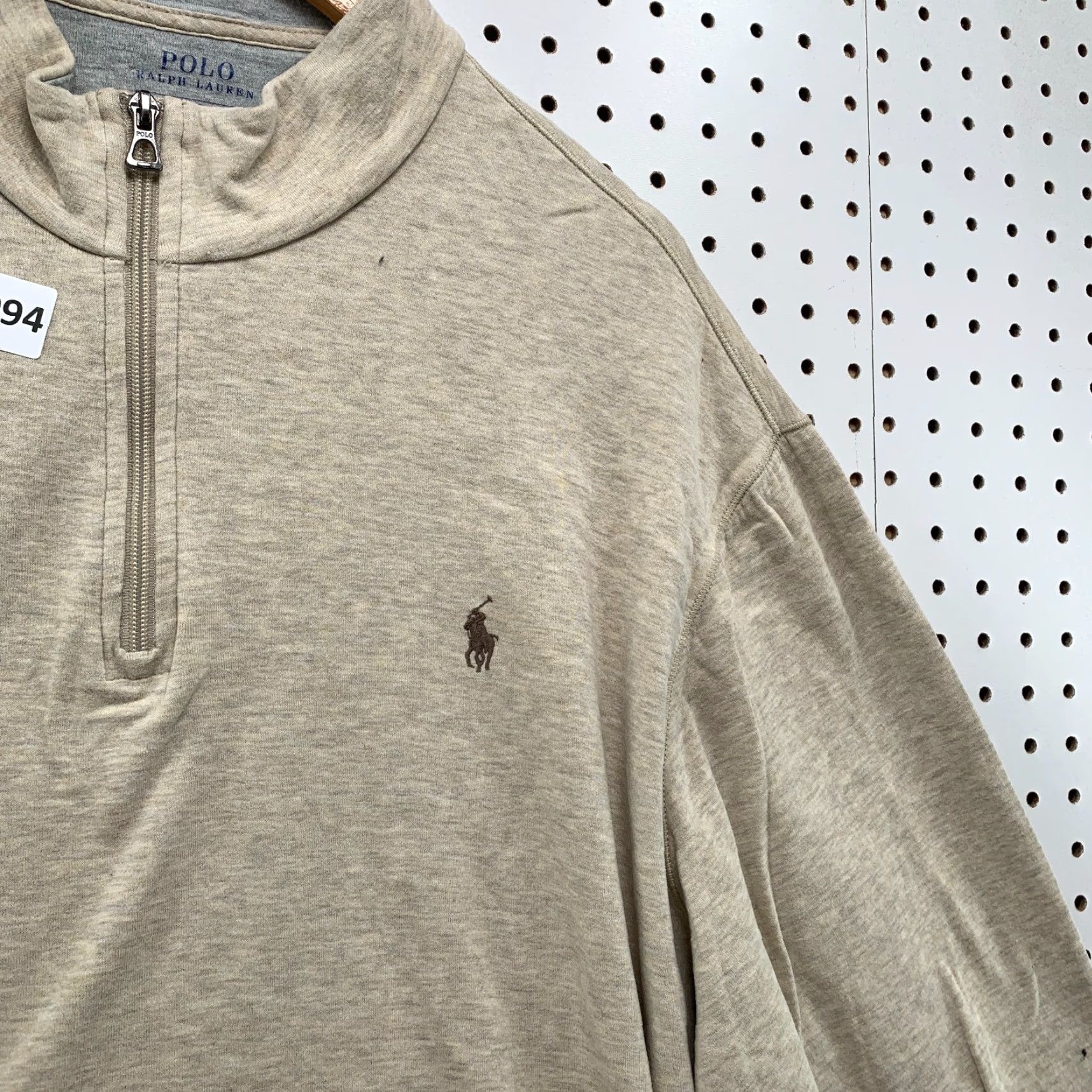 Polo Ralph Lauren Polo Ralph Lauren 1/4 Zip Pullover Sweater Mens 2XL Beige Solid Preppy Size US XXL / EU 58 / 5 - 7 Thumbnail