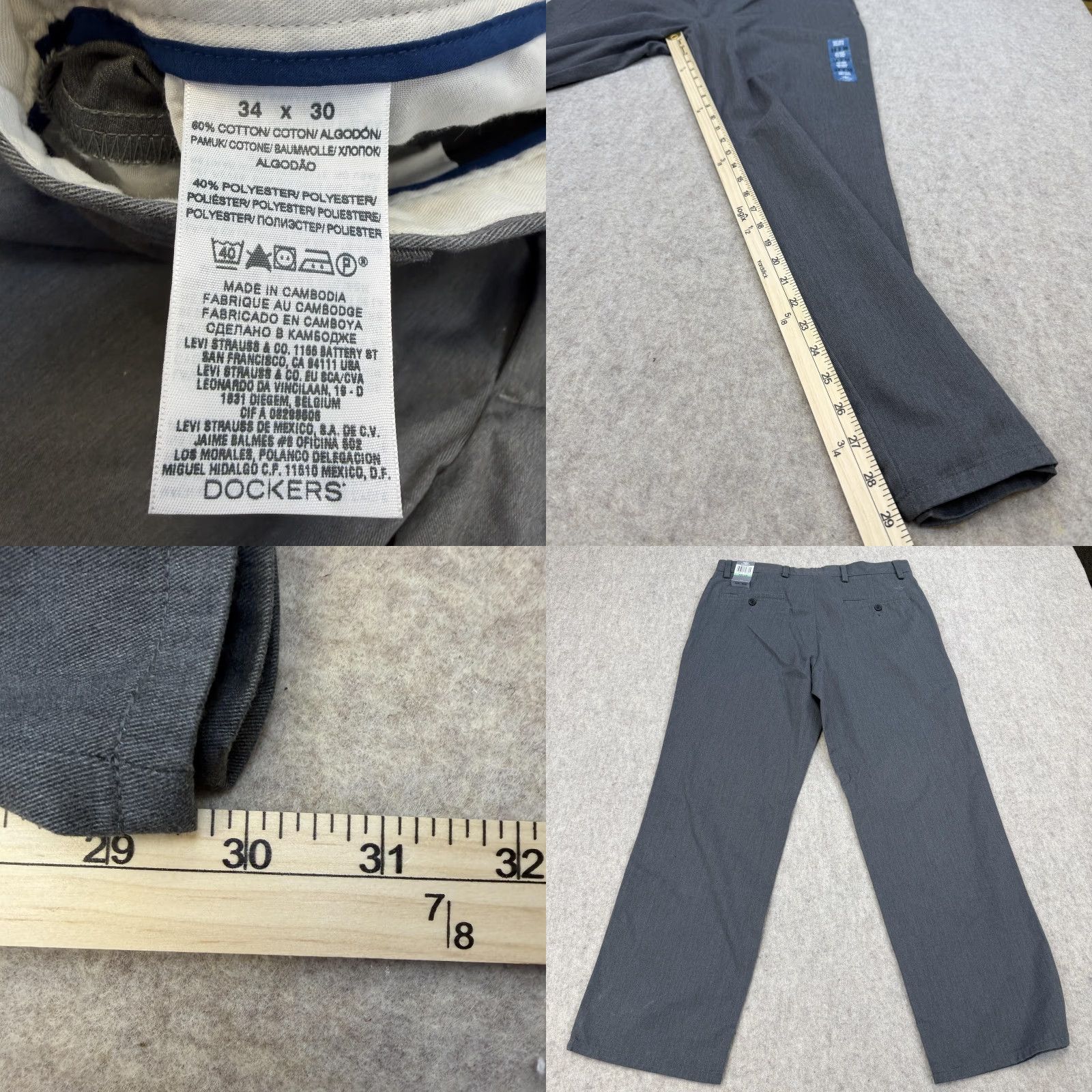 Dockers Dockers Easy Khaki Pants Mens 34x30 Gray Straight Flat Front NWT Regular Khakis Pants Mens 34 Gray Easy Khaki Dockers Size US 34 / EU 50 - 8 Thumbnail