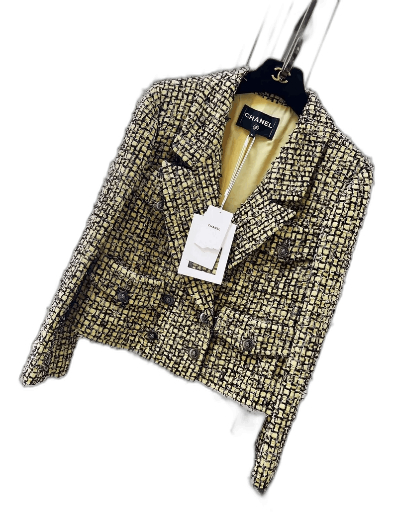Chanel Chanel Yellow Plaid Tweed Jacket with Tags Size XS / US 0-2 / IT 36-38 - 1 Thumbnail