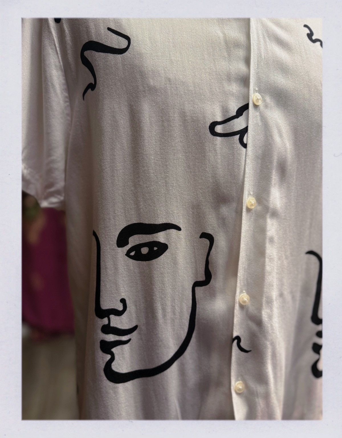 Asos ASOS DESIGN Abstract Face Print Button-Up Shirt Size US M / EU 48-50 / 2 - 2 Thumbnail
