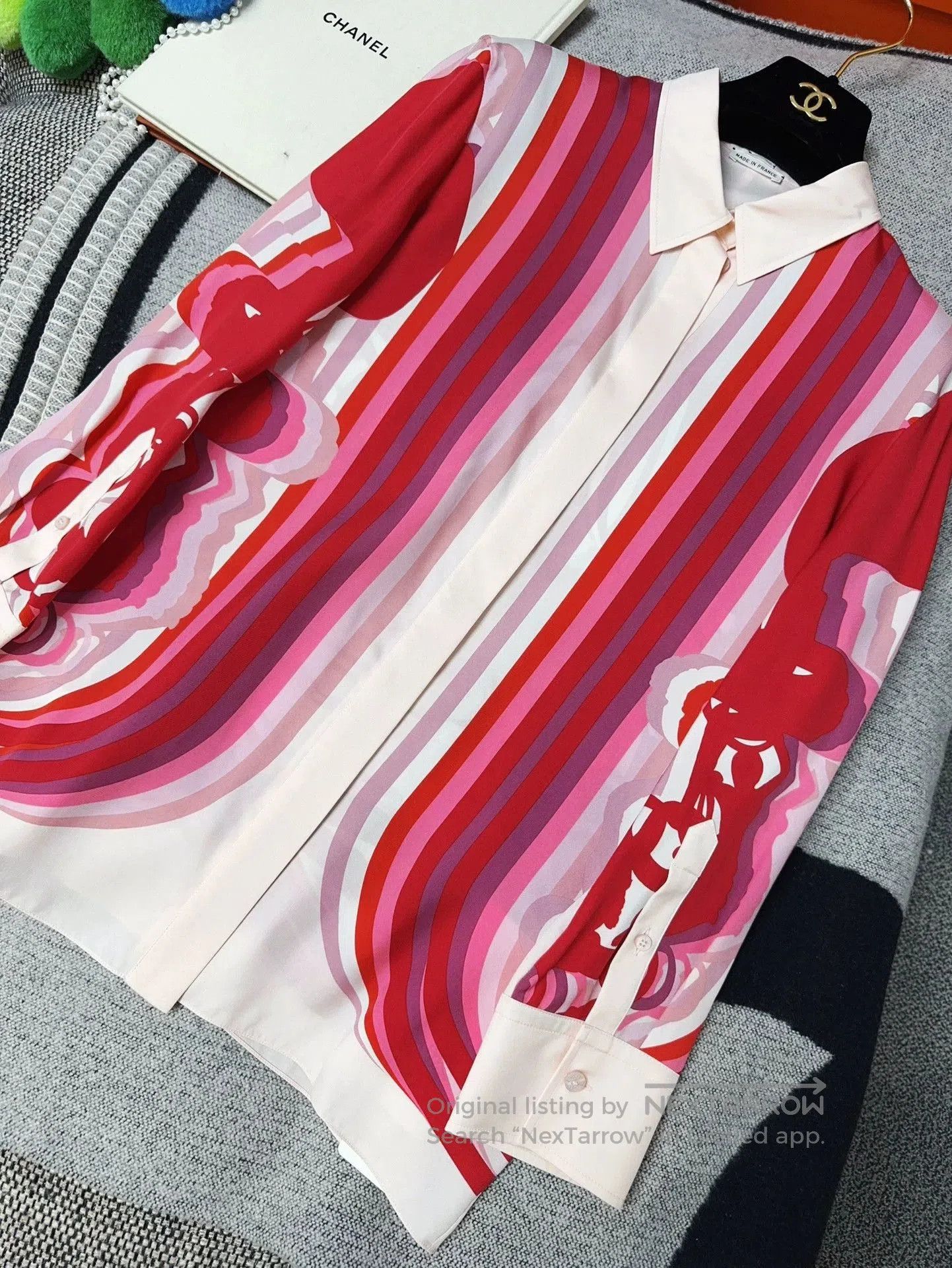 Hermes Hermes Red Gradient Stripe Silk Shirt. Size US M / EU 48-50 / 2 - 5 Thumbnail