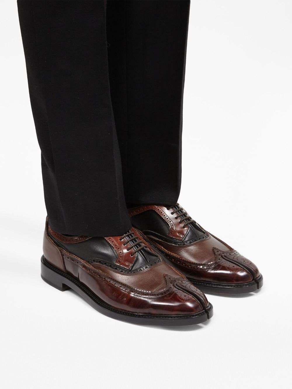 Maison Margiela o1w1db10425 Tabi Monster Leather Brogues Shoes Brown/Black Size US 12 / EU 45 - 6 Thumbnail