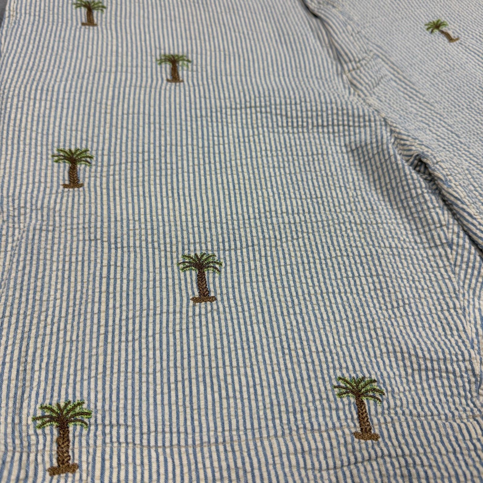 Barry Bricken Barry Bricken Seersucker Shorts Palm Tree Embroidered 34 Size US 34 / EU 50 - 9 Thumbnail