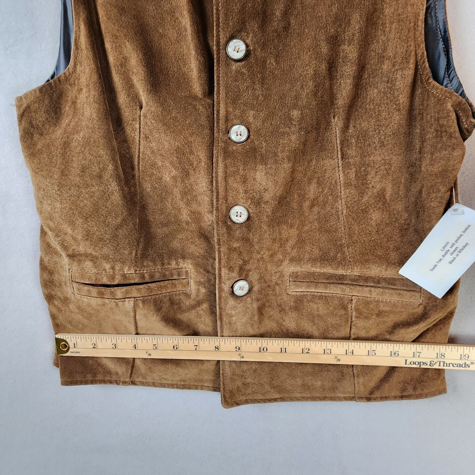 Other Sumac Canada Leather Suede Vest Men Large Brown 6-Button Size US L / EU 52-54 / 3 - 5 Thumbnail