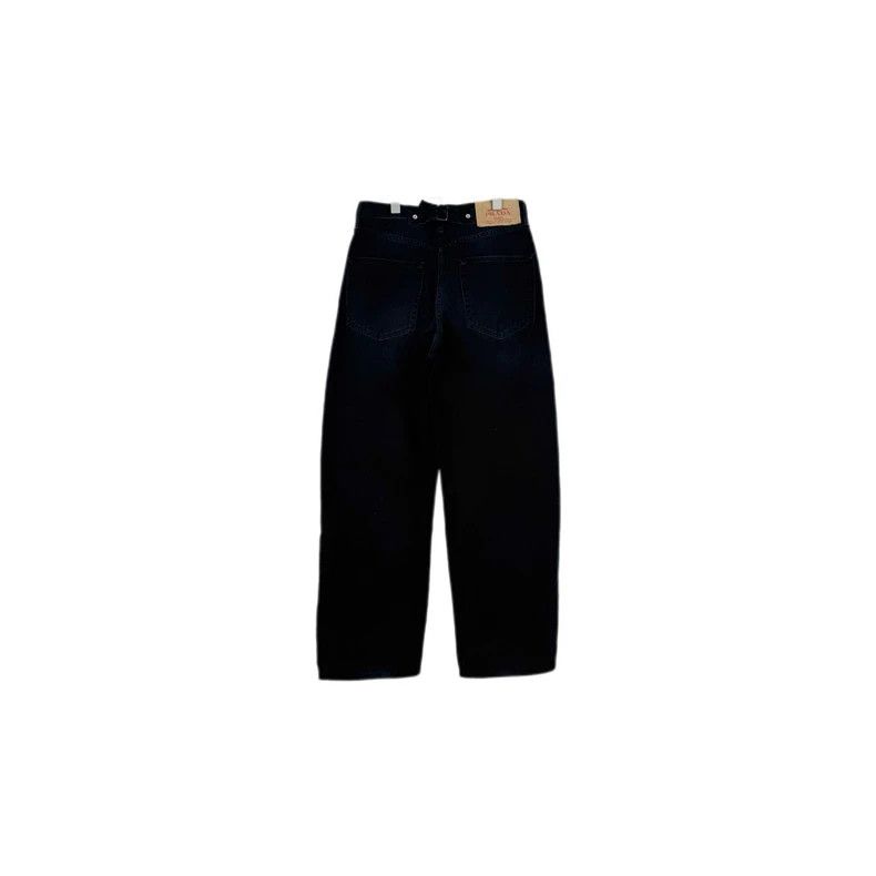 Prada Prada Sise 25Washed black metal triangle leather logo jean Size US 26 / EU 42 - 2 Thumbnail