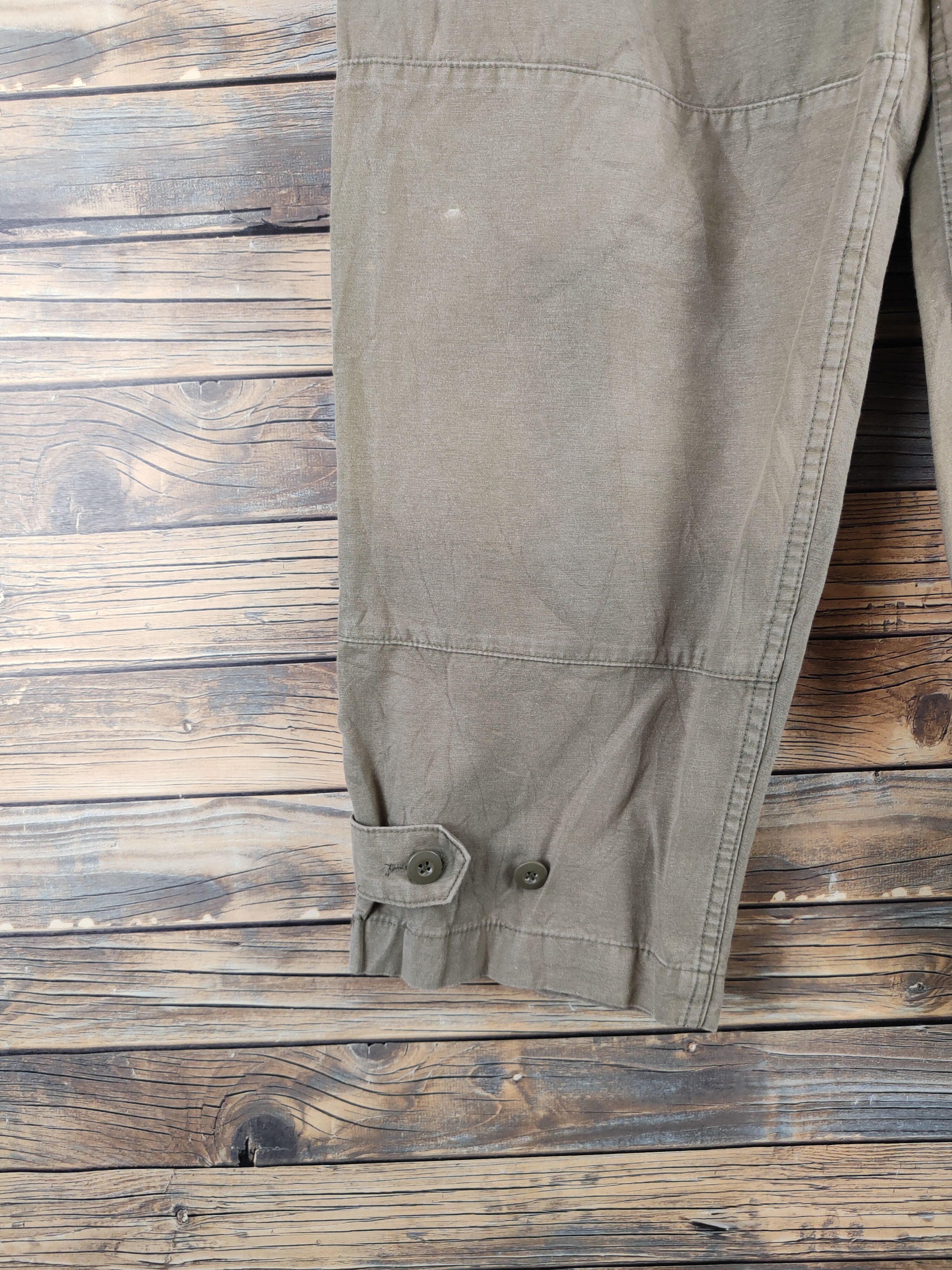 Japanese Brand Ungrid Green Faded Multipocket Tactical Cargo Pants #W2208 Size US 26 / EU 42 - 4 Thumbnail