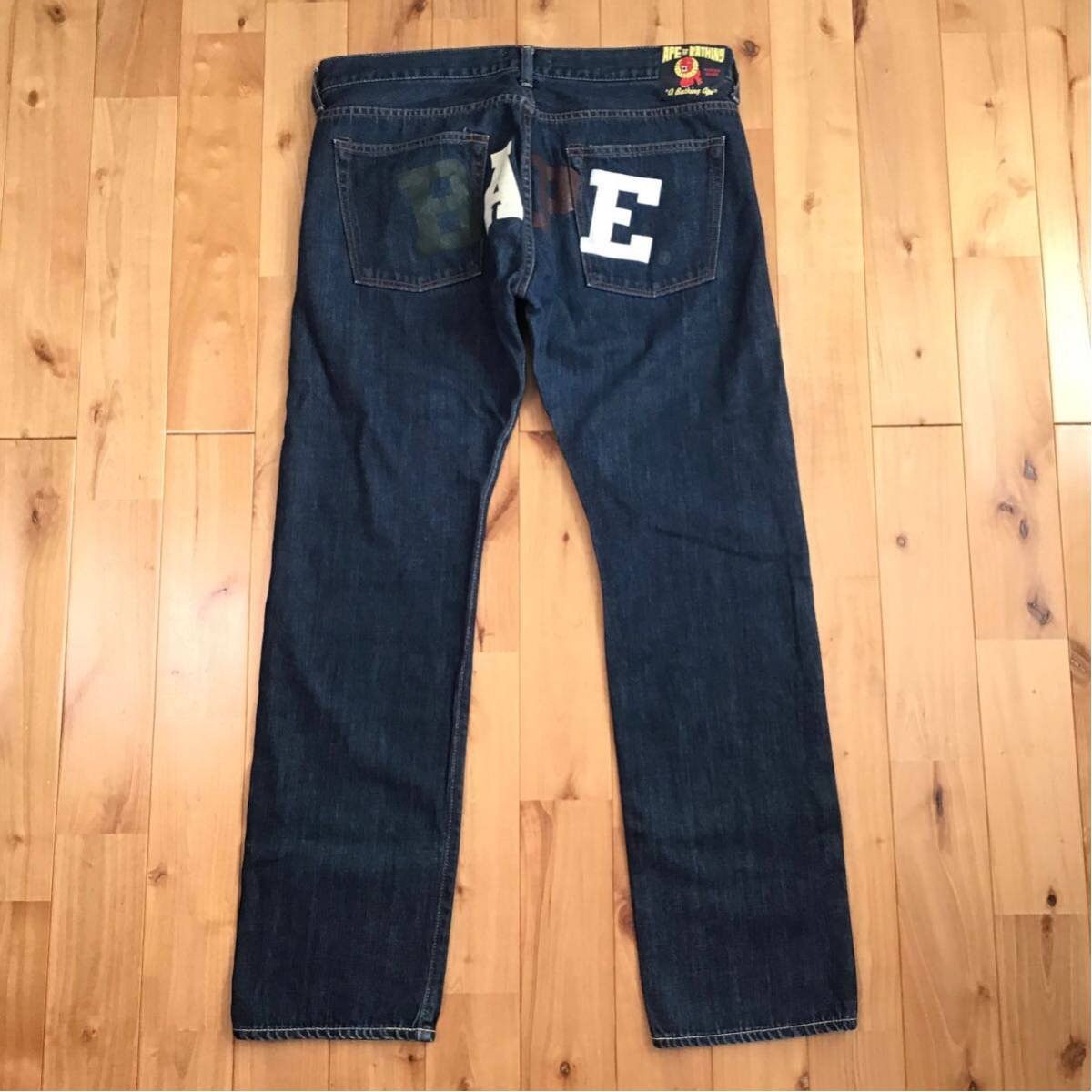 Bape Kagoshima limited color BAPE LOGO denim pants APE ★size M Size US 32 / EU 48 - 1 Thumbnail