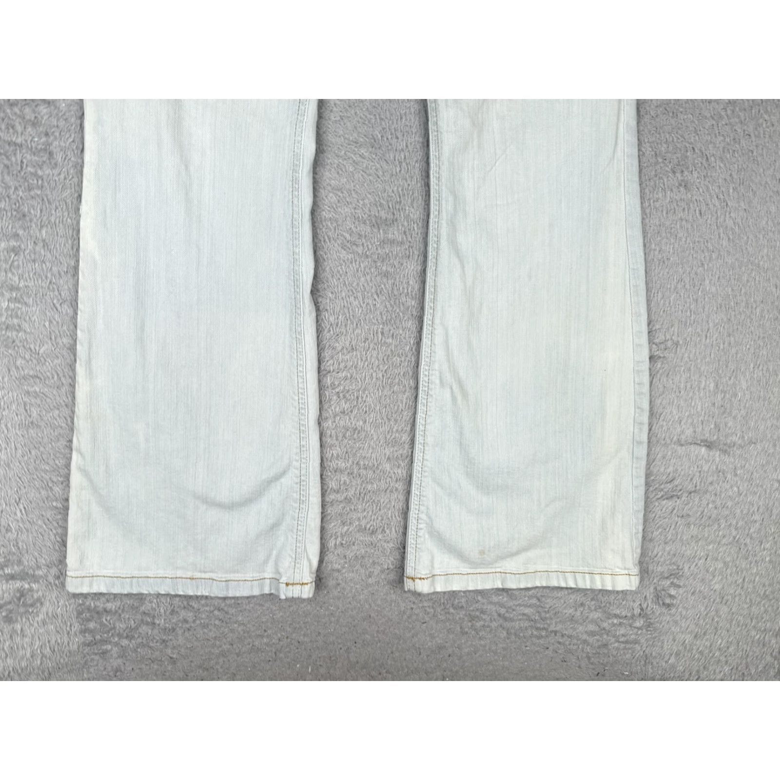 Vintage L.e.i. Sophia Hiphugger Flare Jeans Womens 12 Light Blue Wash Denim 5-Pocket Stretch Low Rise Flared 99% Cotton 1% Spandex Size 24" / US 00 / IT 34 - 2 Thumbnail