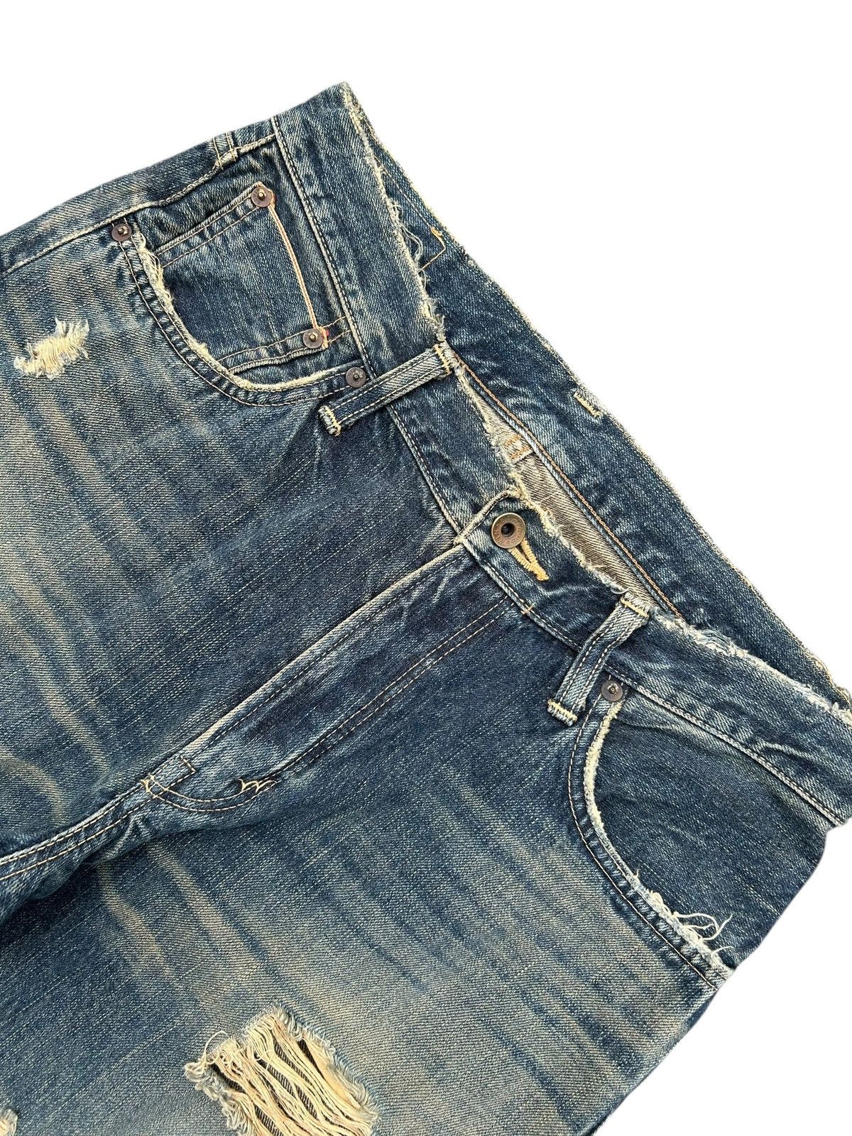Kapital Thrashed Vintage Edwin 505 Selvedge Rusty Denim Jeans Size US 32 / EU 48 - 4 Thumbnail