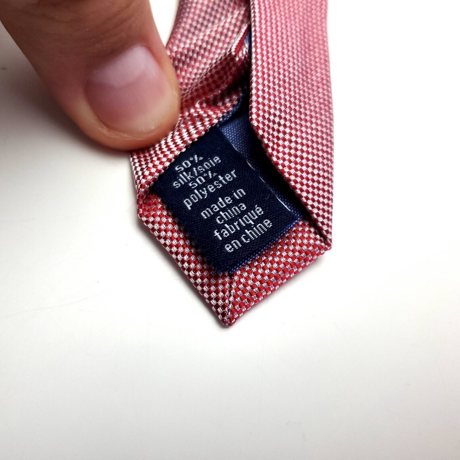 Nordstrom NEW 1901 Nordstrom Red Woven Check Skinny Silk Tie Size ONE SIZE - 6 Thumbnail