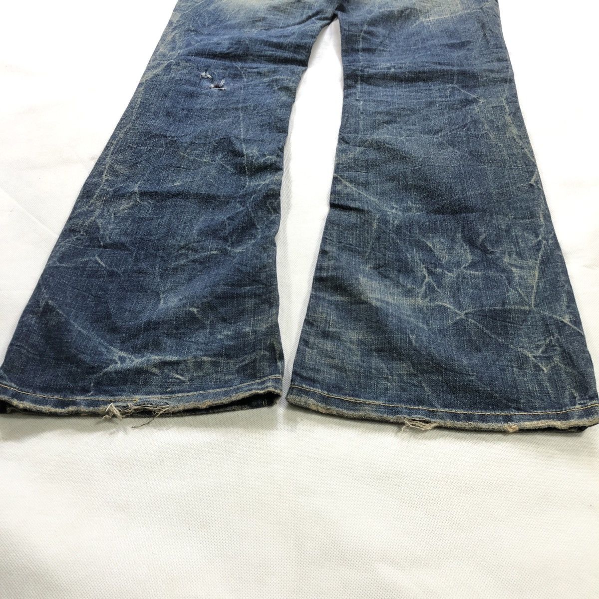 20471120 × Hysteric Glamour × Japanese Brand O PinBall Flare Distressed Denim Pant Size US 32 / EU 48 - 11 Thumbnail