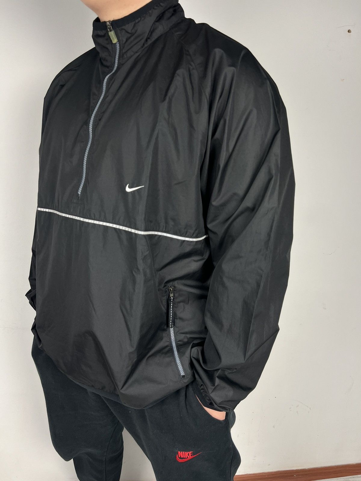 Nike × Vintage Vintage Nike Jacket Anorak Reflective 1/2 Zip Drill Y2K Size US XL / EU 56 / 4 - 2 Thumbnail
