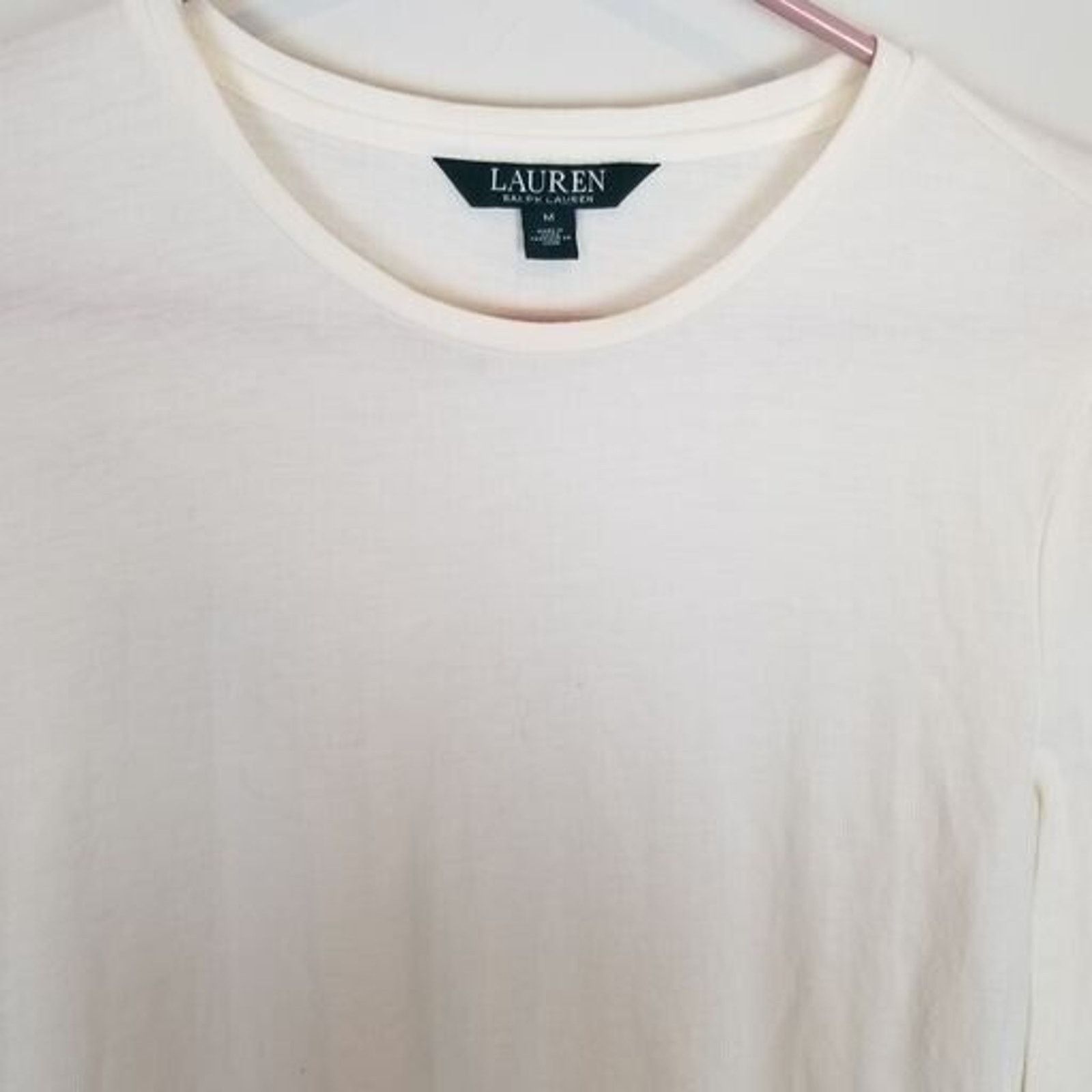 Lauren Ralph Lauren Lauren Ralph Lauren Womens Lace Hem Ivory Tunic Top Size M Size M / US 6-8 / IT 42-44 - 2 Thumbnail