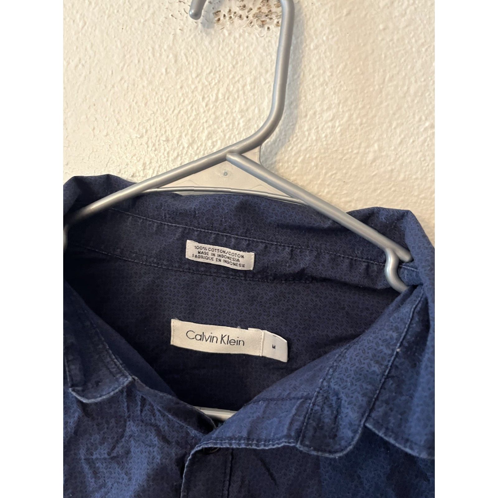 Vintage Calvin Klein Jeans Button-Down Shirt Men's Medium Blue Solid Cotton Long Sleeve Size US M / EU 48-50 / 2 - 2 Thumbnail