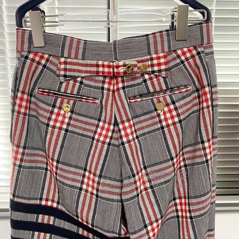 Thom Browne Thom Browne size 1 Casual Pants with Red and Blue Plaid Size US 30 / EU 46 - 4 Thumbnail