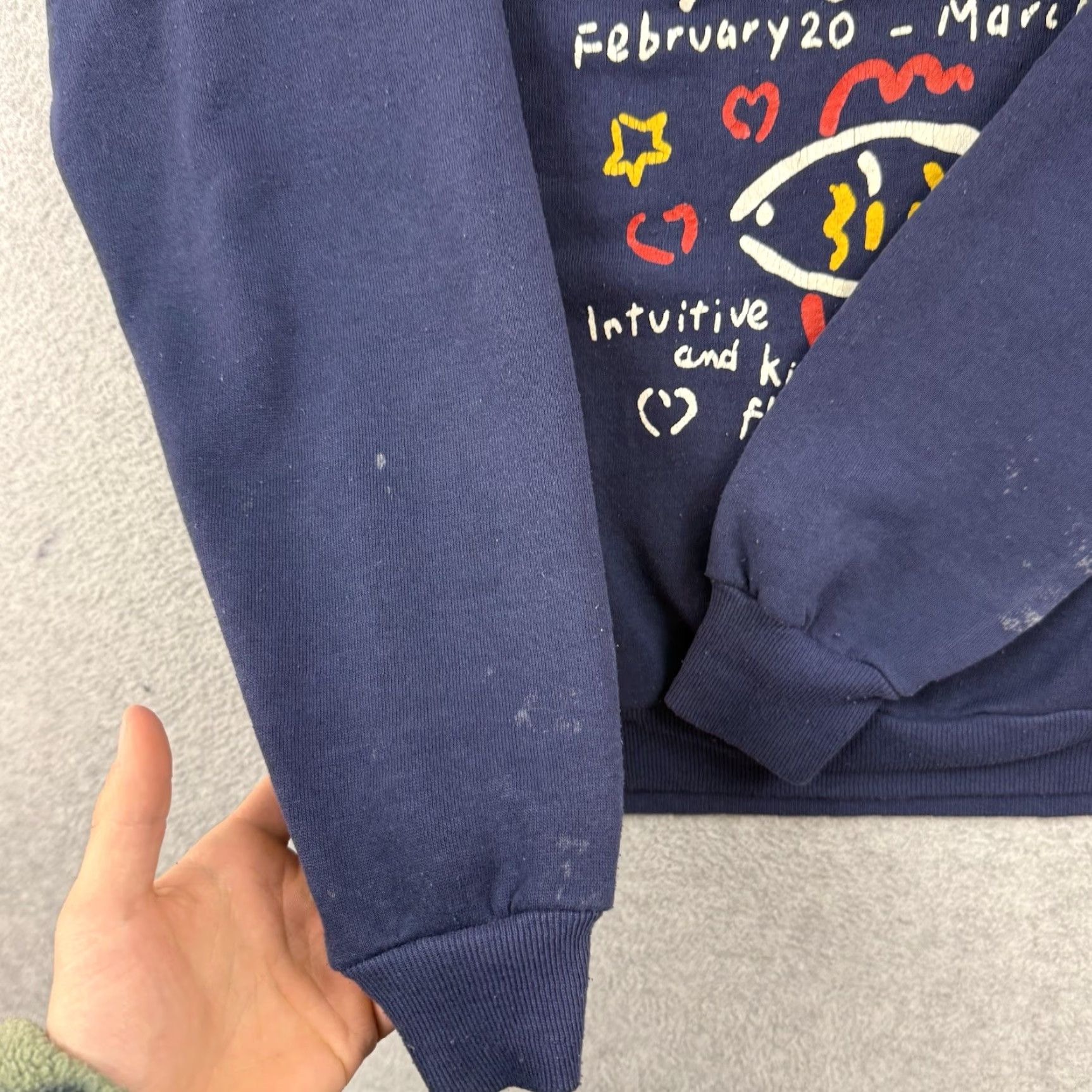 Fruit Of The Loom VINTAGE Fruit of the Loom Zodiac Horoscope Graphic Print Sweatshirt Crewneck Unisex Adults L Blue 90s Grunge Retro Boho Y2K Mens Womens Size L / US 10 / IT 46 - 5 Thumbnail
