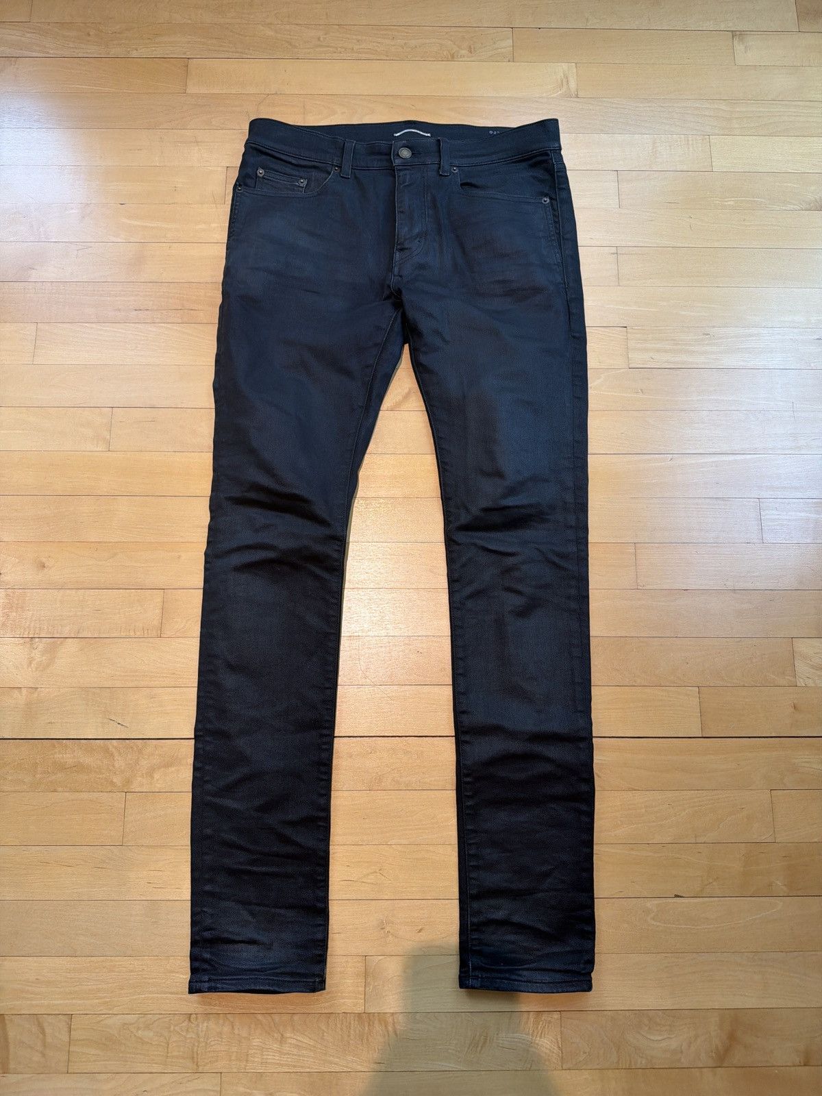 Saint Laurent Black Waxed Skinny Denim