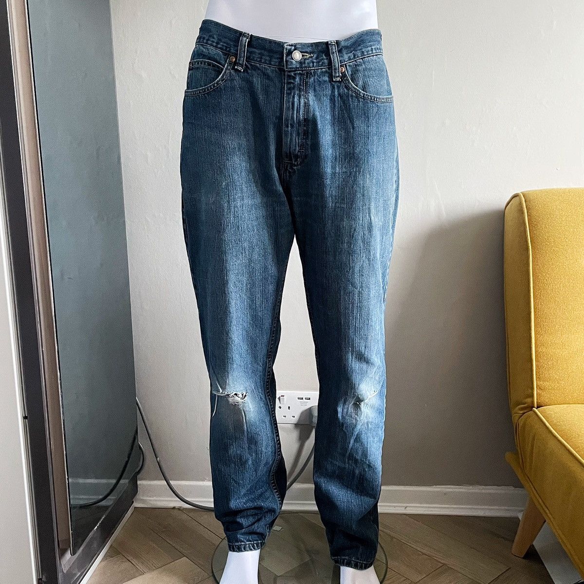 Lee Lee Relaxed Ripped Indigo Vintage Jeans Size US 34 / EU 50 - 1 Thumbnail