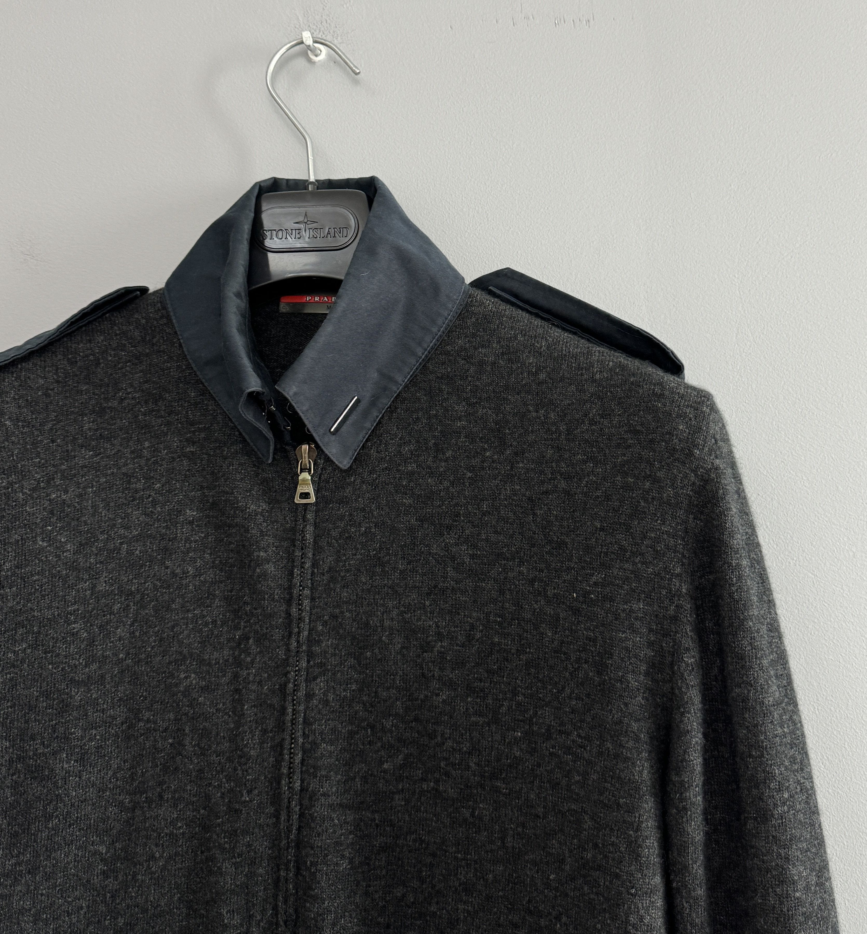 Prada PRADA Wool Sweater Jacket Cardigan Gray Size 44 Full Zip Size M / US 6-8 / IT 42-44 - 4 Thumbnail