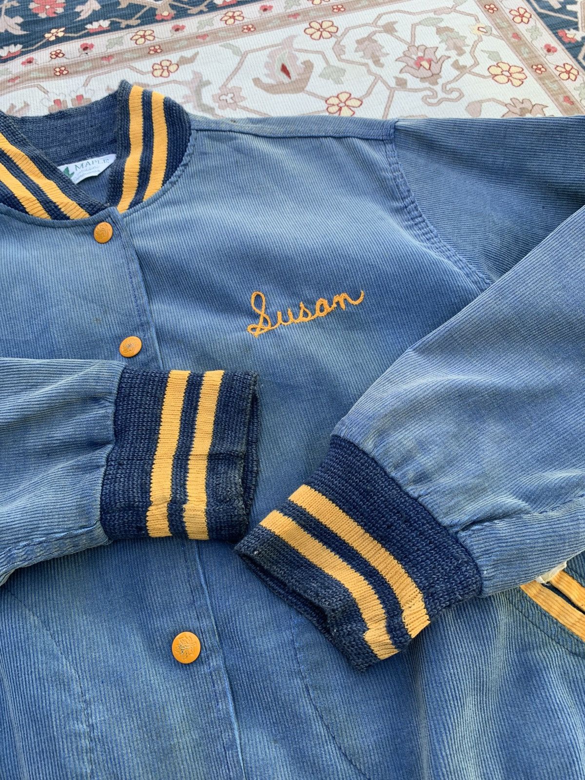 Vintage VINTAGE 60s MAPLE CORDUROY CHAINSTITCH VARSITY JACKET Size US M / EU 48-50 / 2 - 7 Thumbnail